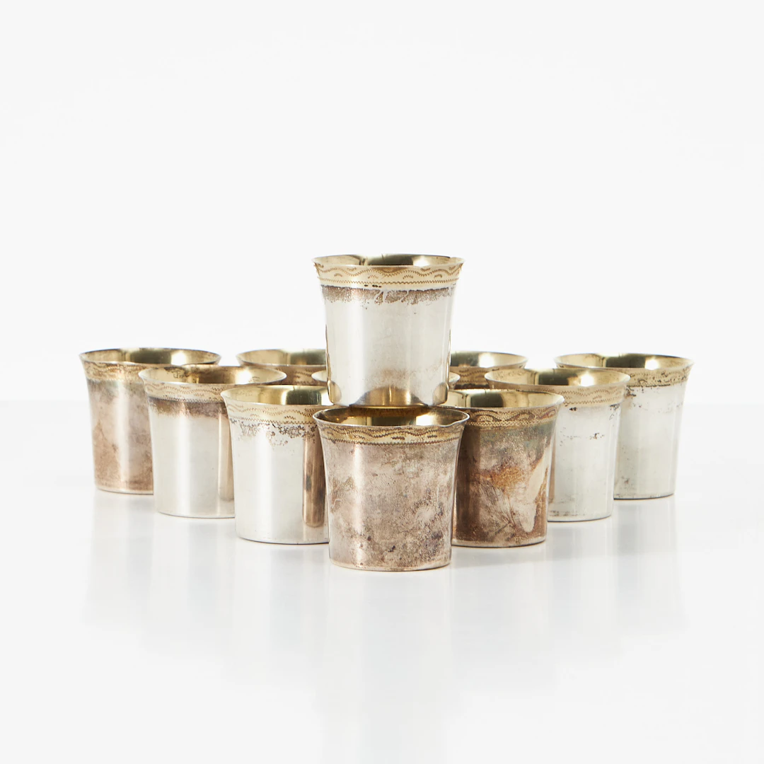 BÄGARE, 11 st., silver, C G Hallberg, Stockholm1951.