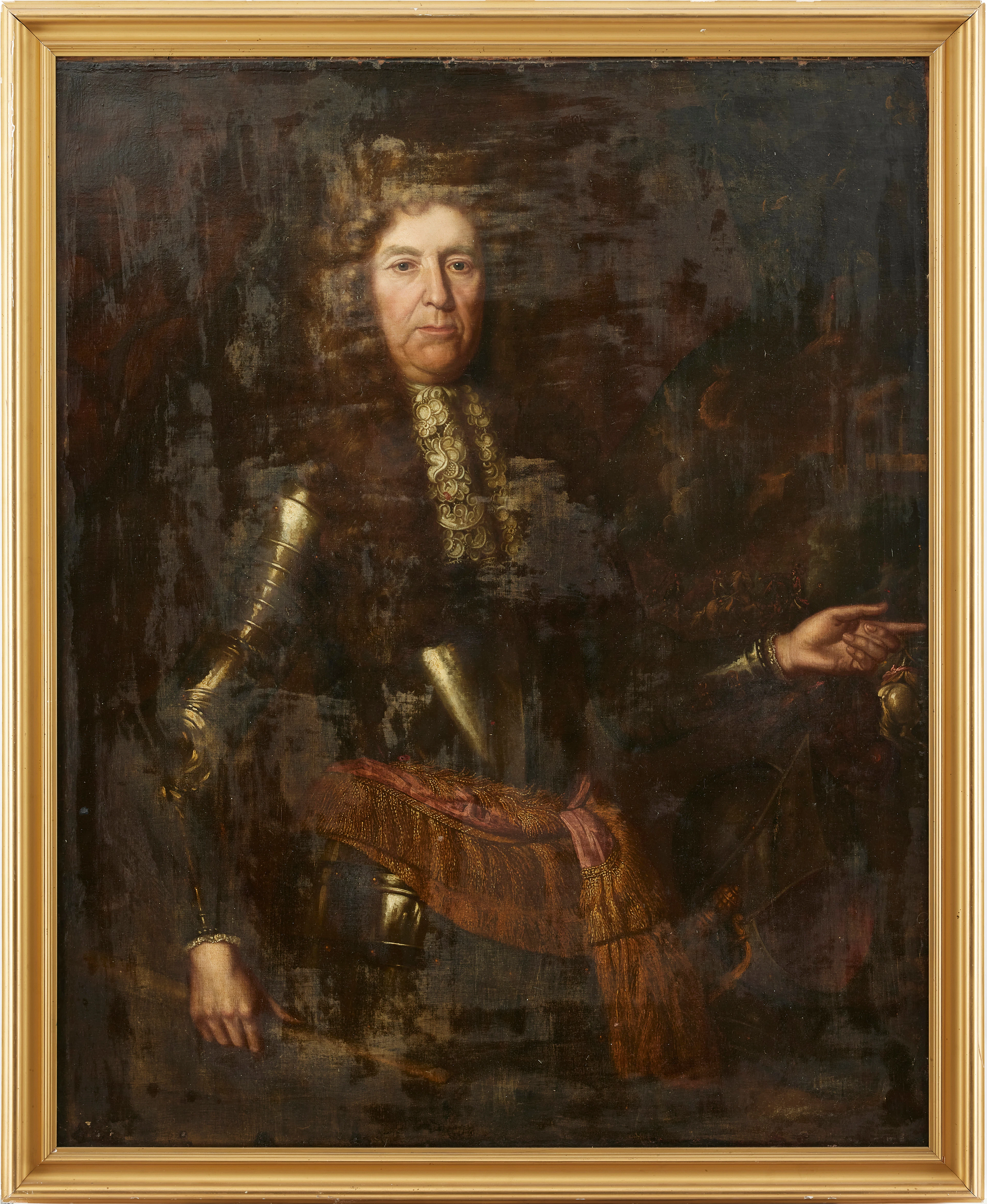 ENGELSK SKOLA, 1700-TAL. Porträtt föreställande fältherre i rustning