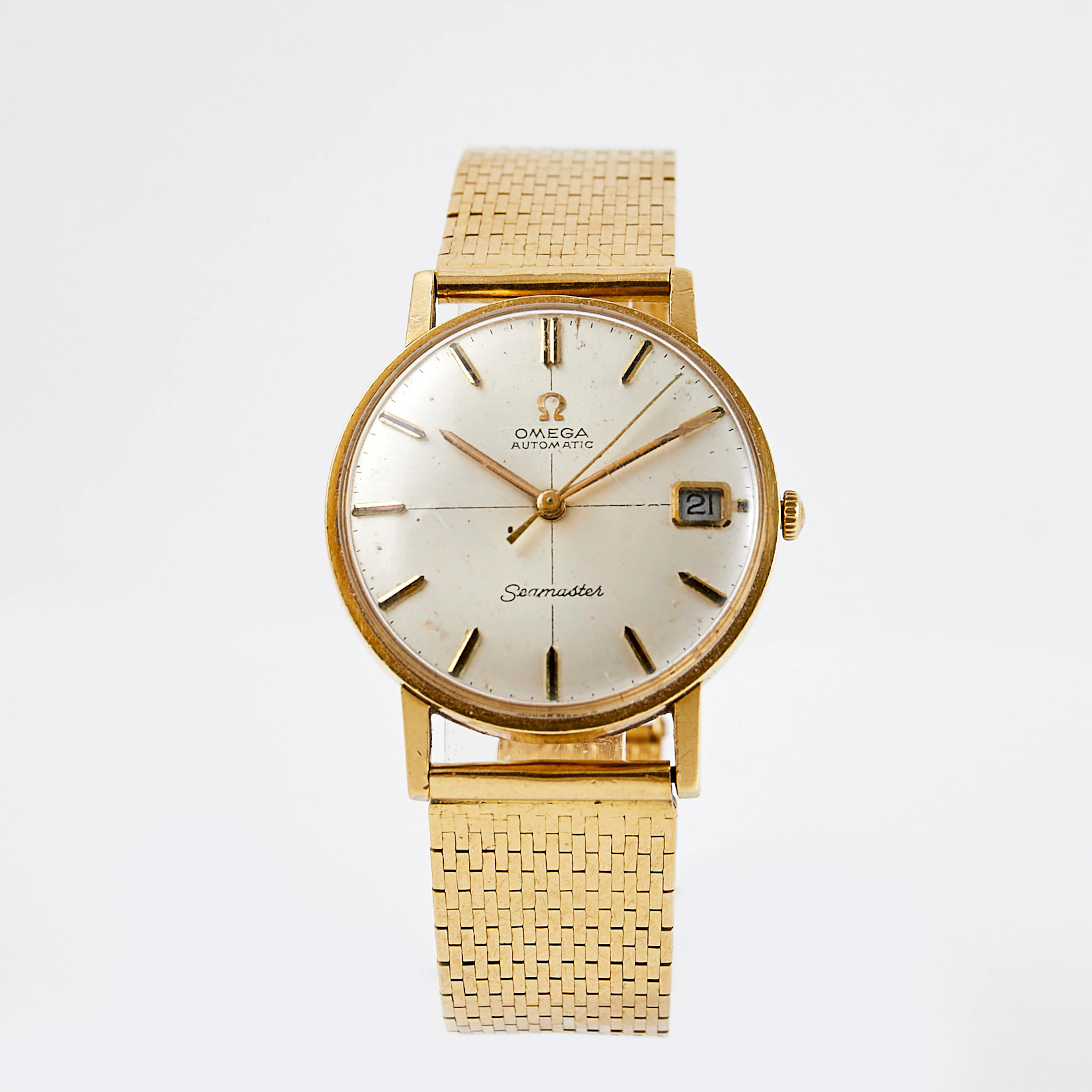 OMEGA, Automtic Seamaster, (Swiss Made), boett och länk i 18 k guld