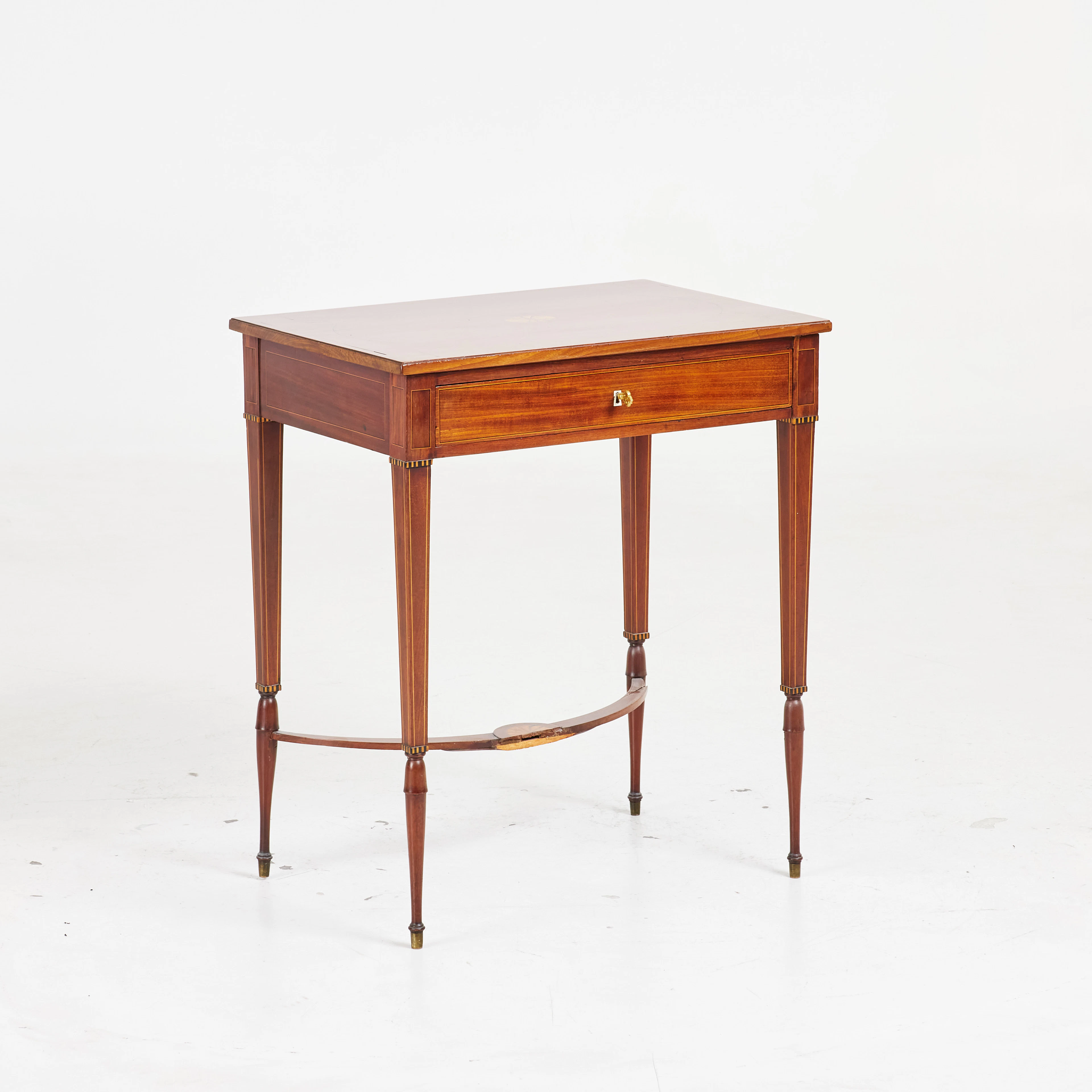 SIDOBORD, mahogny, intarsia och inlägg, draglåda med inredning, 1900-talets