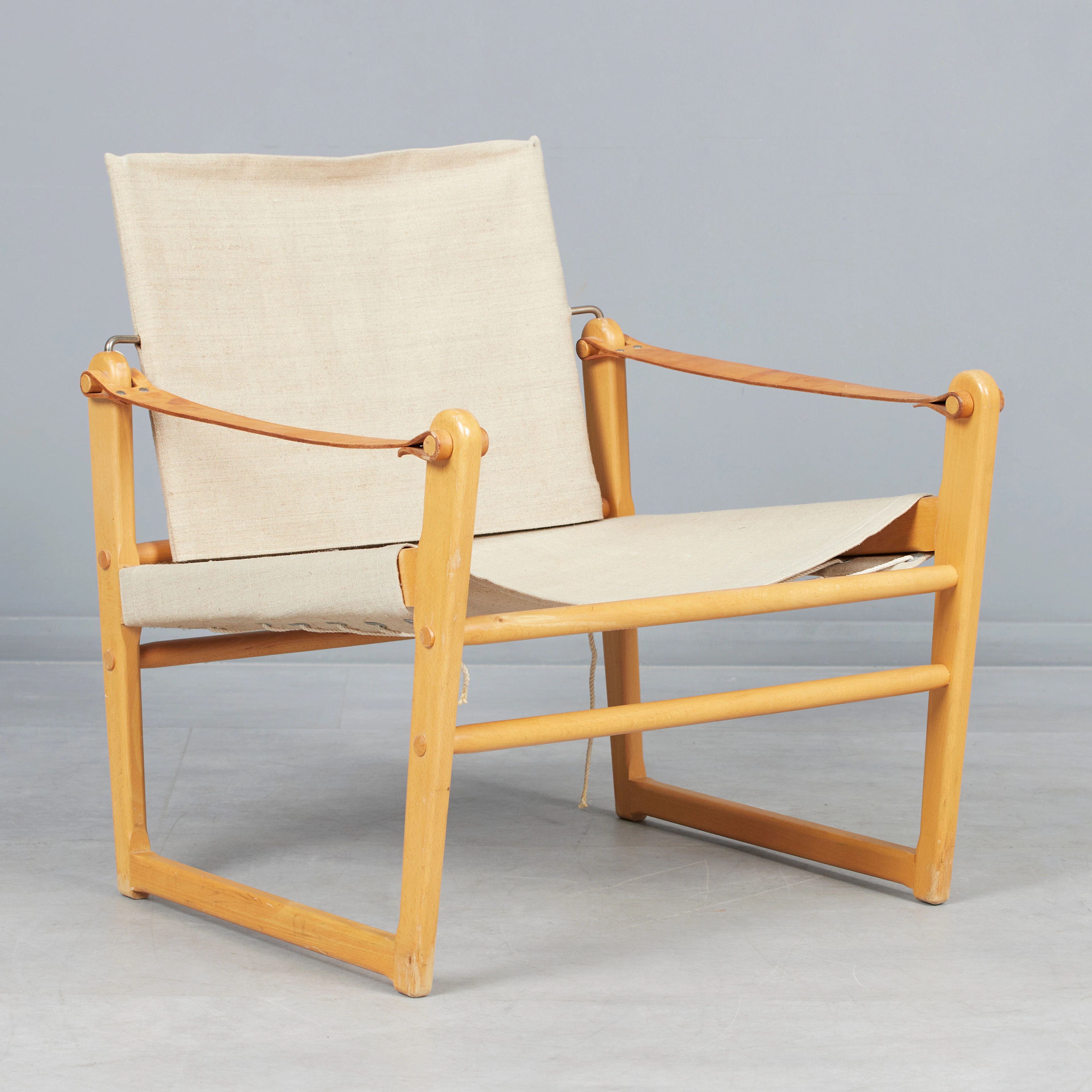 BENGT RUDA. Ikea, Sessel / Lounge Chair, Modell 'Cikada', Buche, Leder