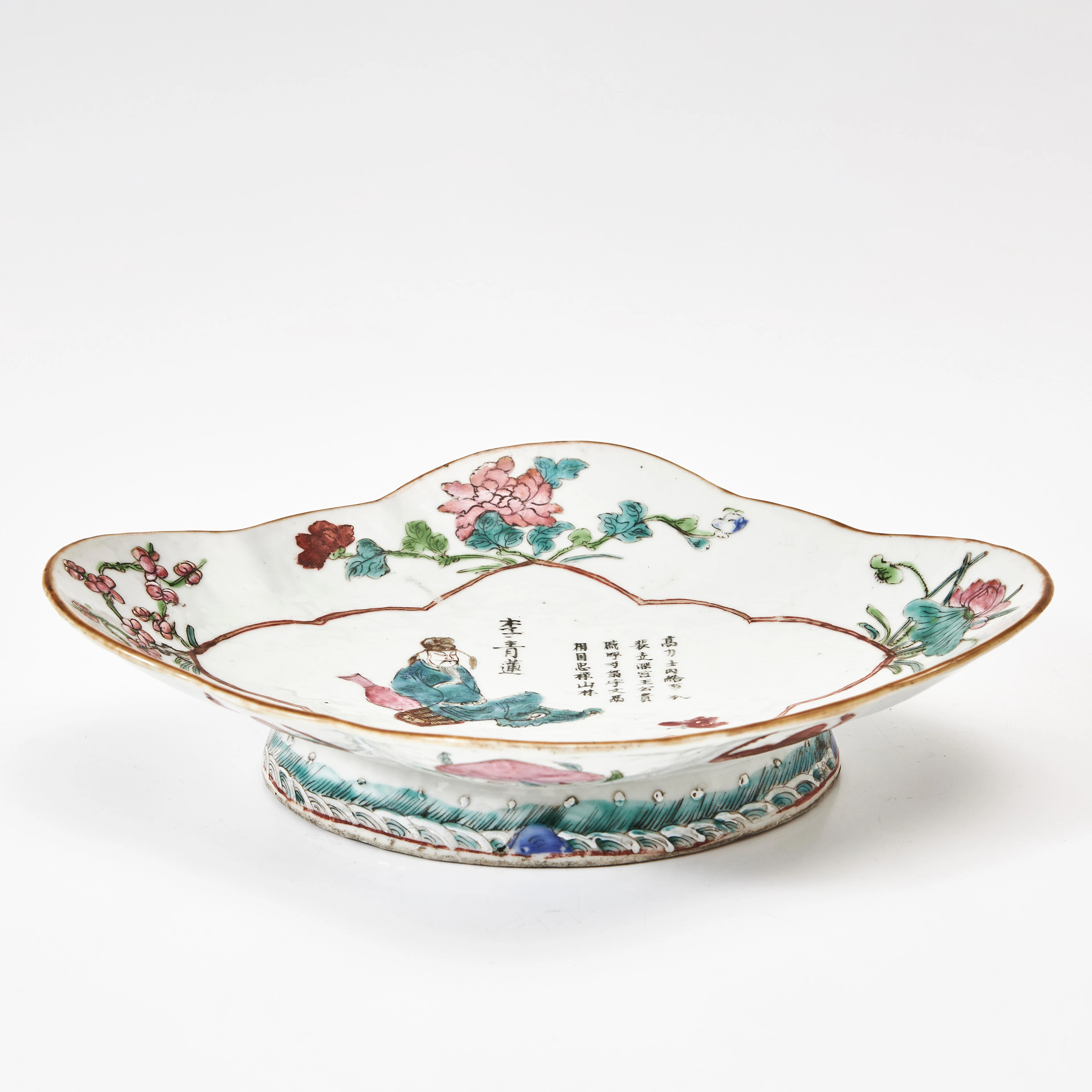 FAT, på fot, porslin, Kina, 1900-talets början, quatrefoil, dekor