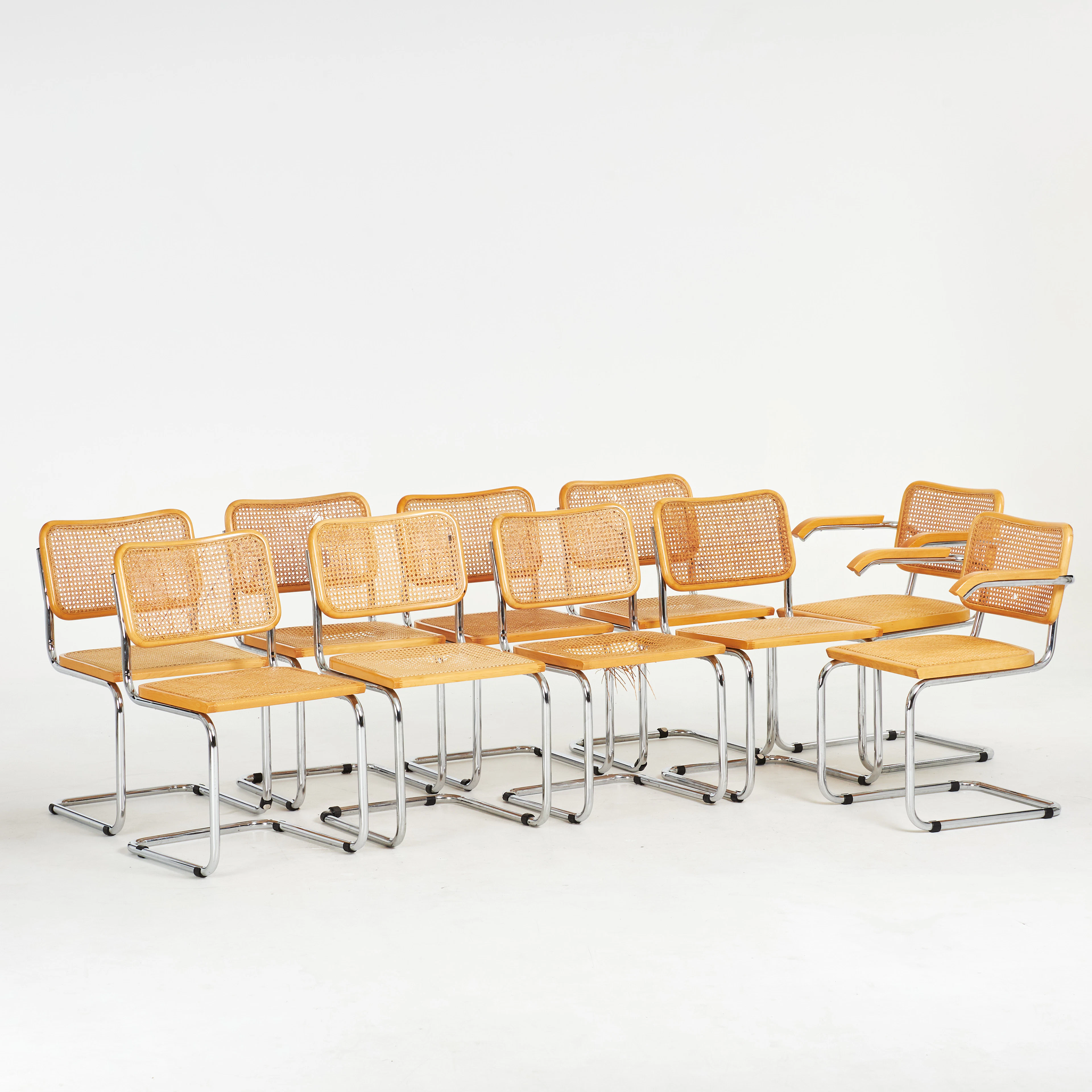 STOLAR, 10 st, Italien, Bauhaus-stil, snarlika, 2 karmstolar + 8 stolar