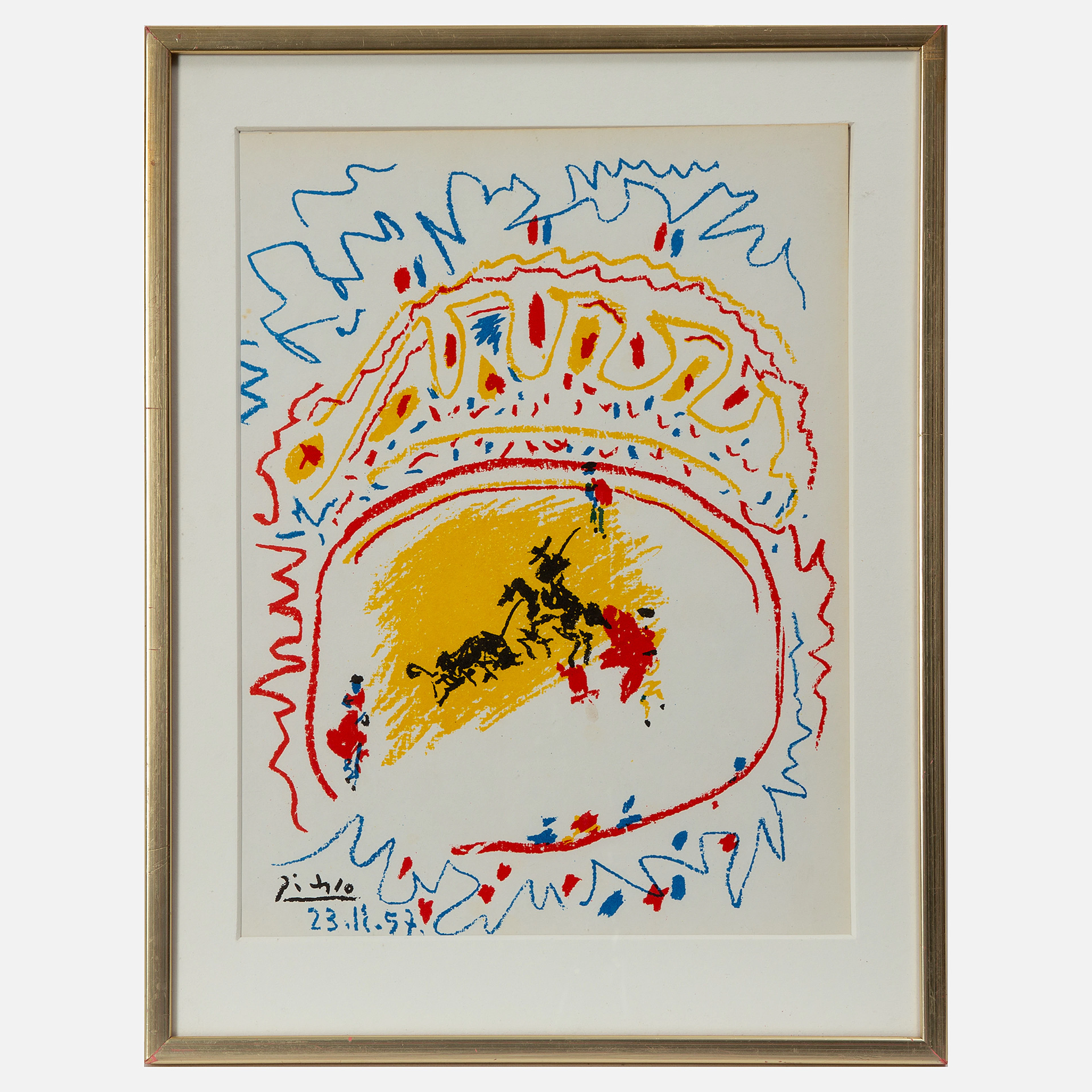 PABLO PICASSO. EFTER. "La Petit Corrida", litografi, signerad och
