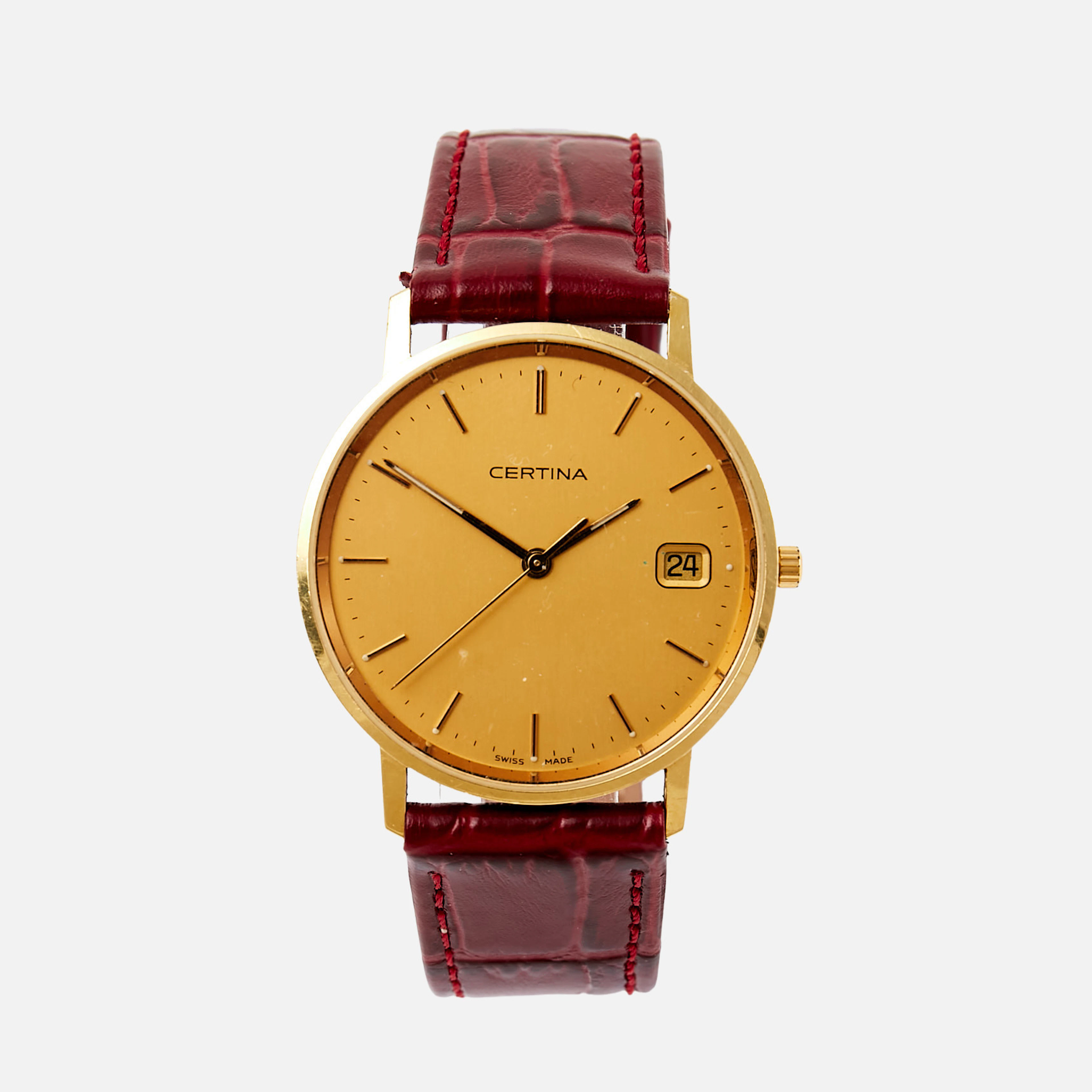 CERTINA (Swiss Made), boett i 18 k guld, ca 33 mm.