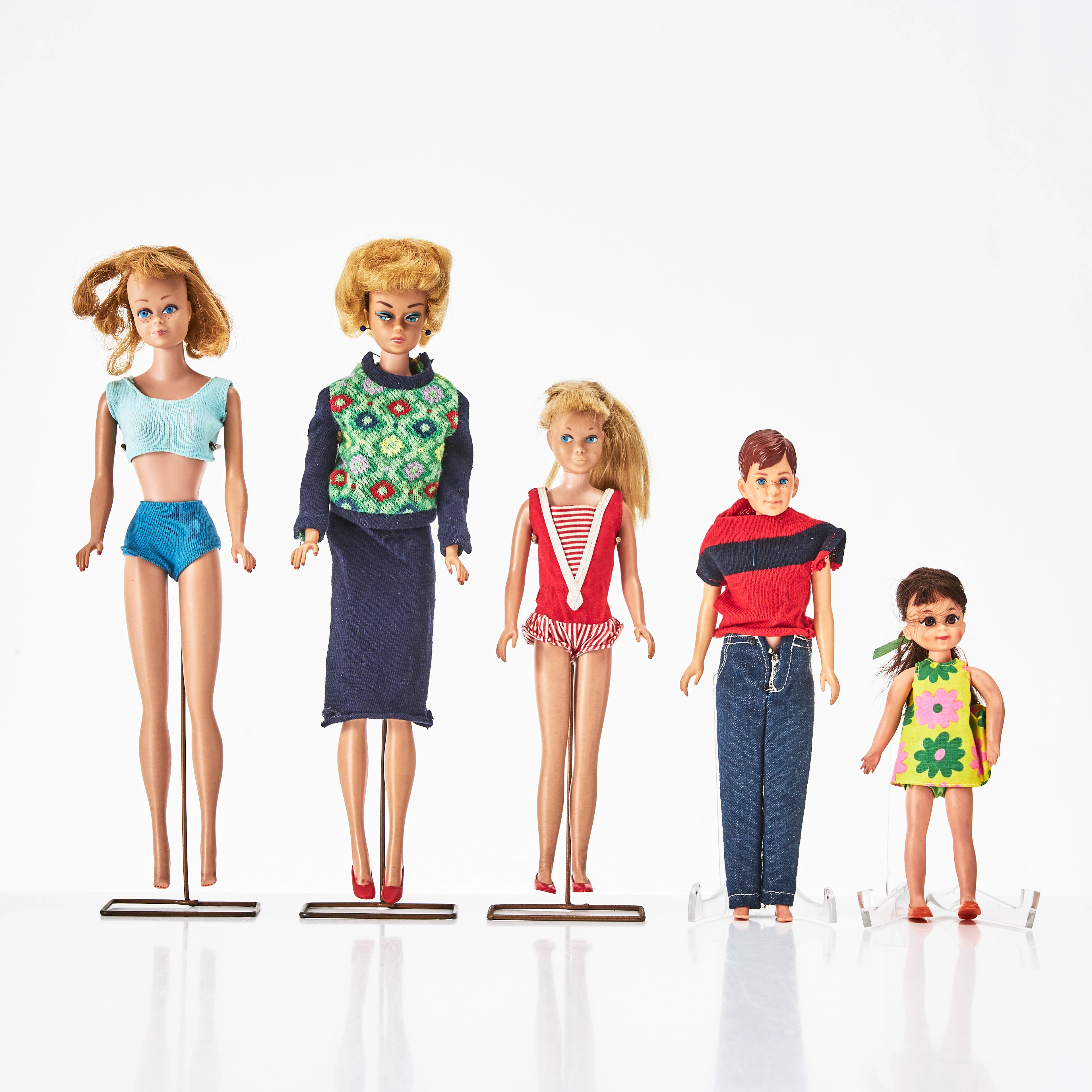 BARBIE, #870 SL Fashion Queen, MIDGE, #860 SL Blonde, SKIPPER, #0950