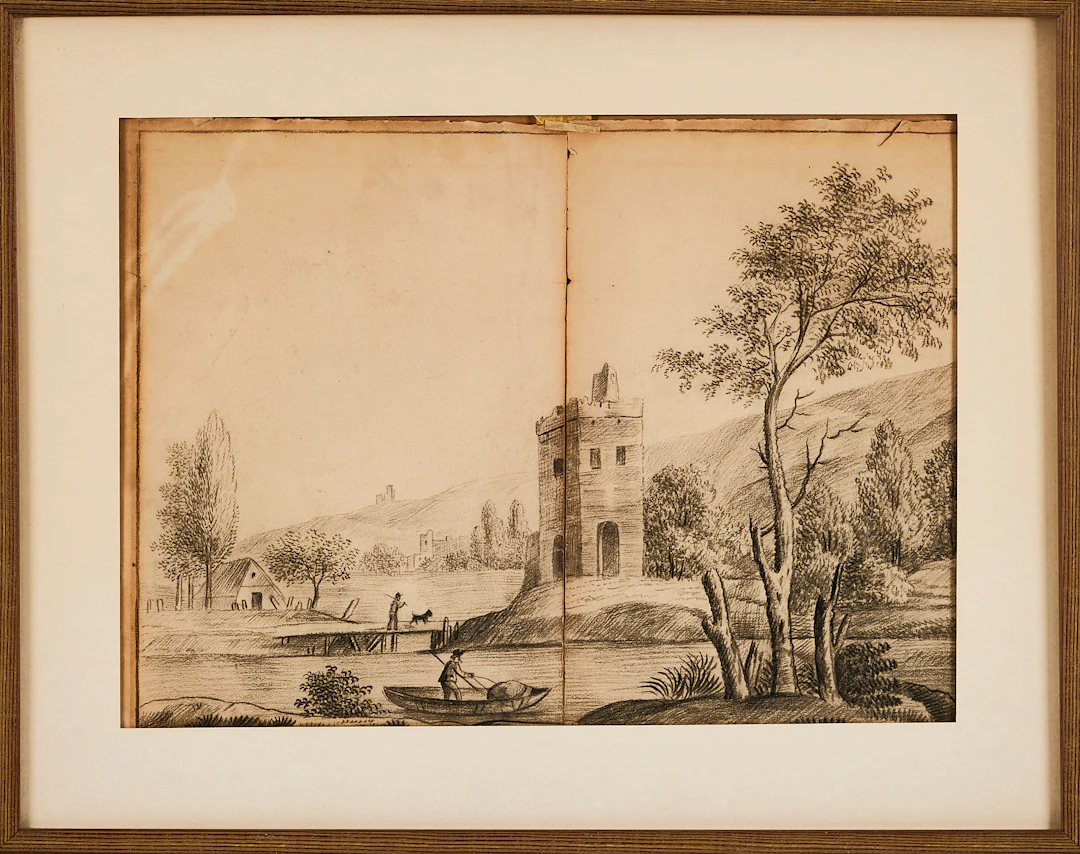 MATHILDA BRANDSTRÖM. TILLSKRIVEN. Teckningar, 3 st., blyerts, 1800-tal