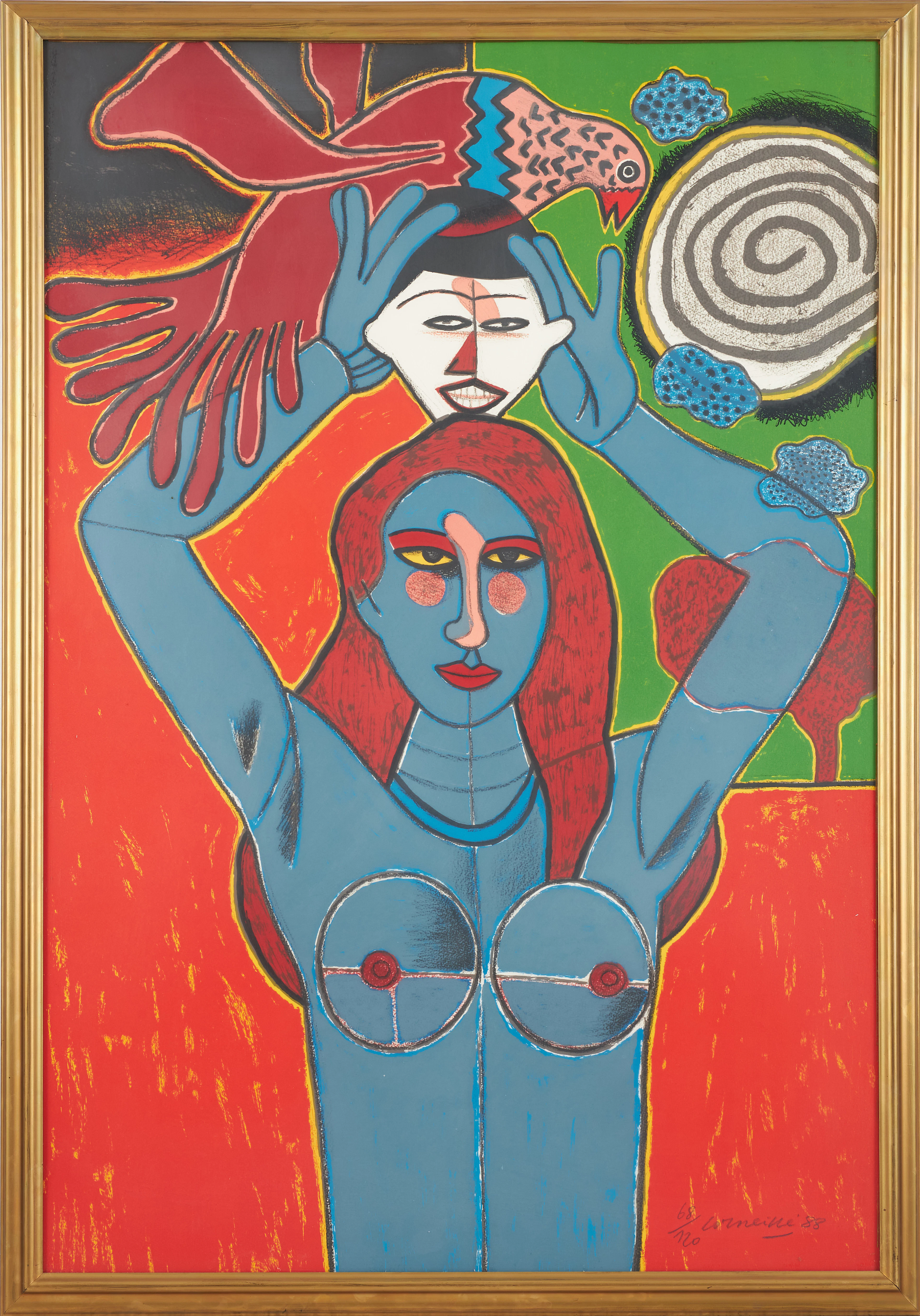 BEVERLOO CORNEILLE. Figurkomposition, färglitografi, signerad, daterad