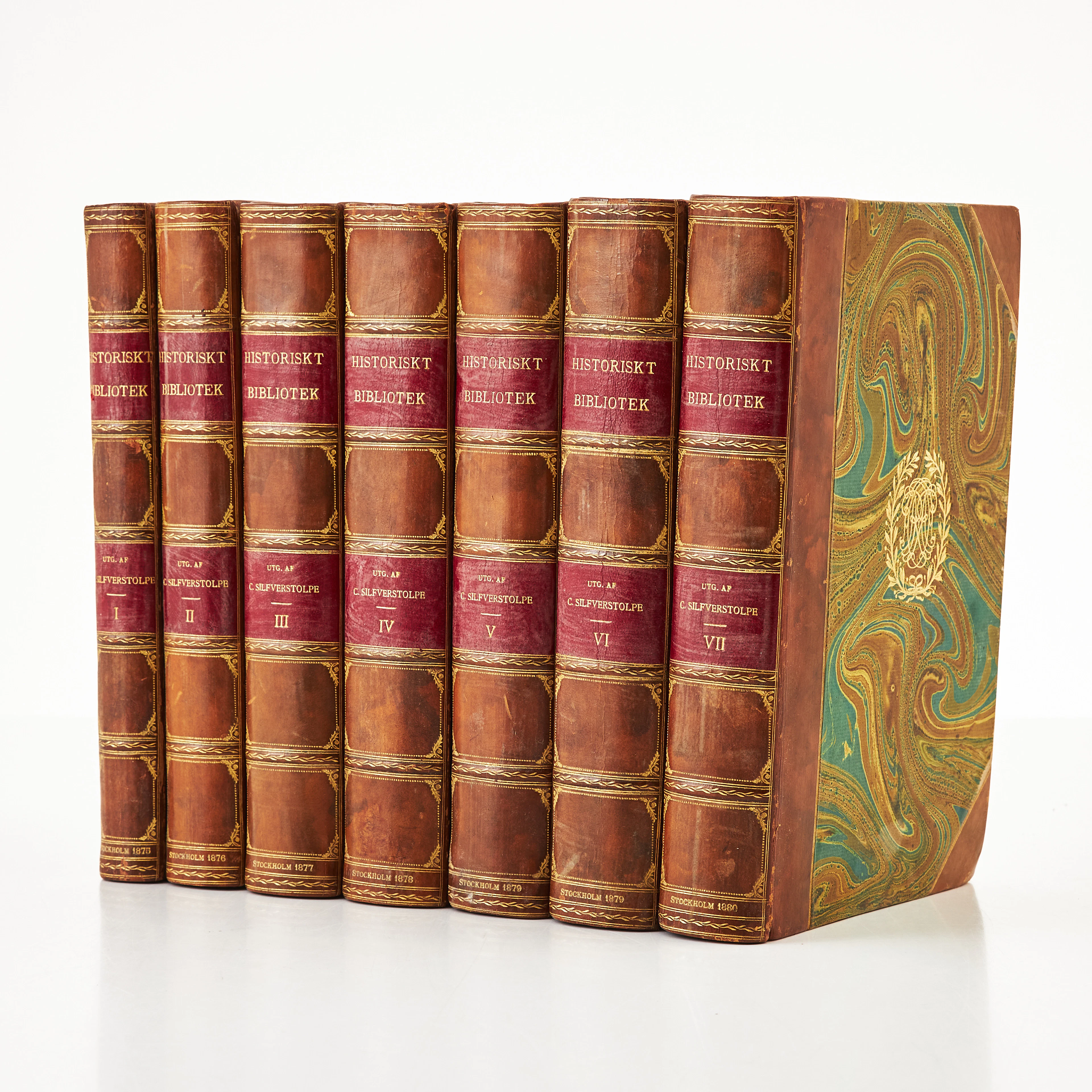 SILFVERSTOLPES HISTORISKT BIBLIOTEK. 7 vol.