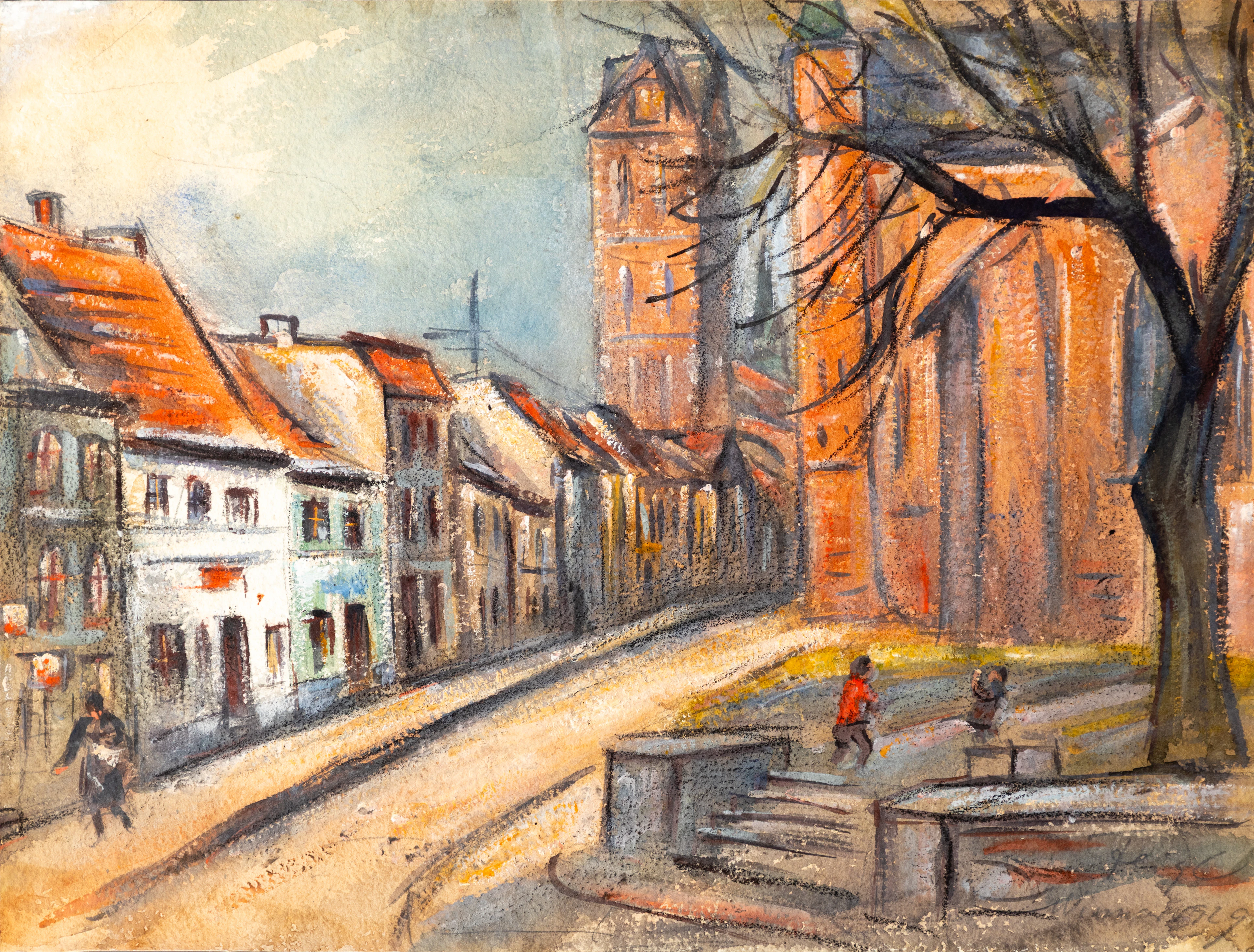 FRIEDRICH FEIGL (1884-1965). Straßenszene aus Wismar.