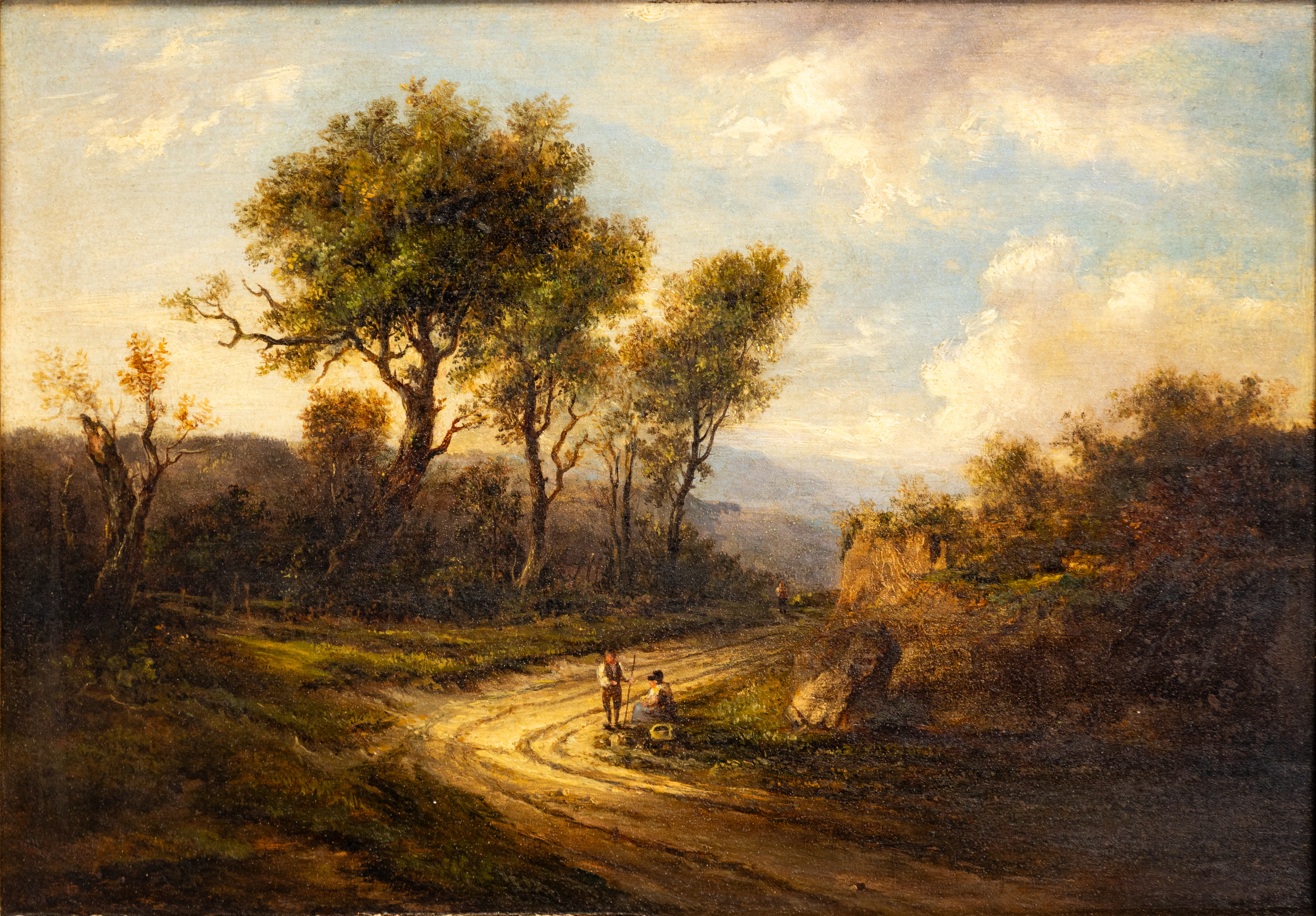 PATRICK NASMYTH (1787-1831). Romantische Landschaft mit Wanderern.