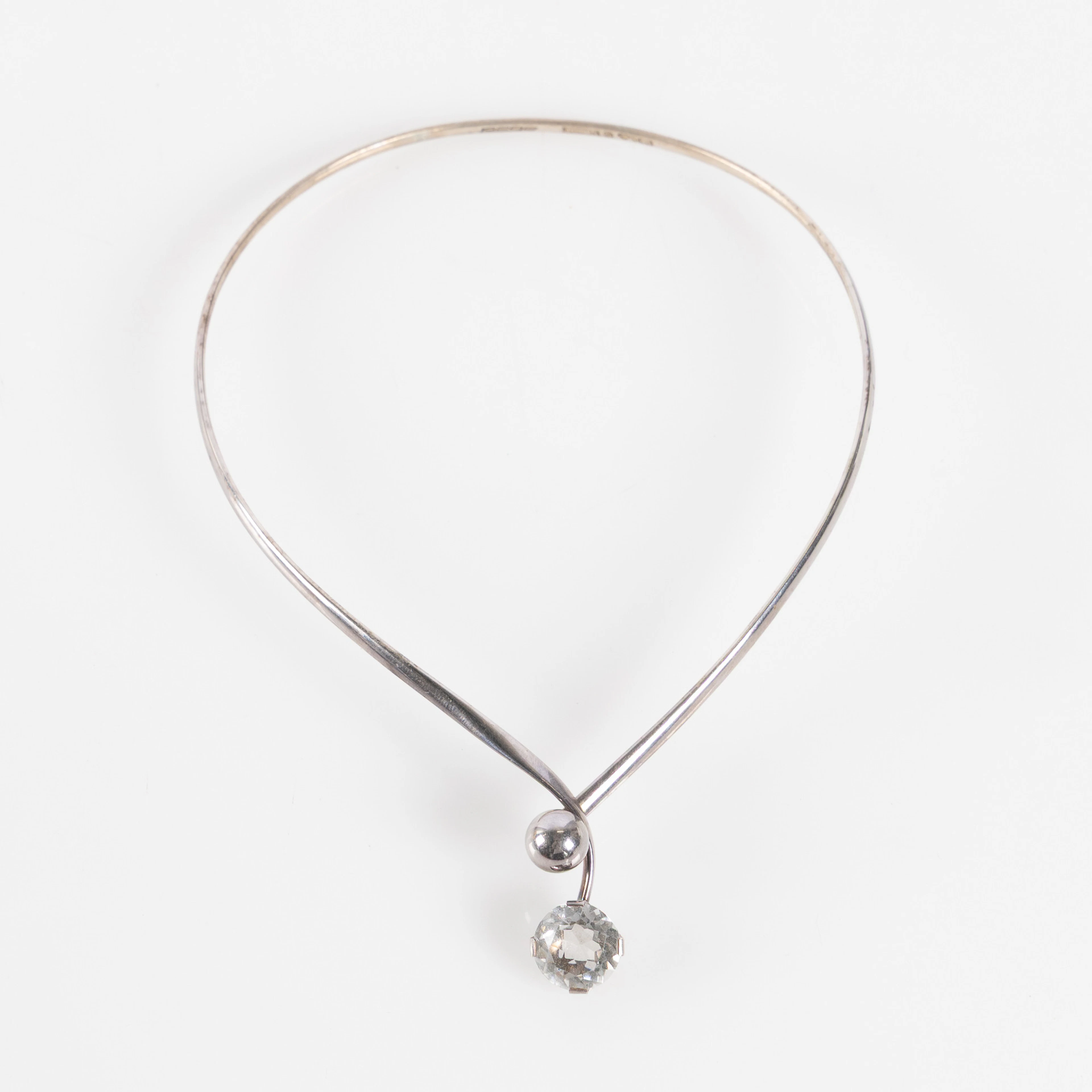 KARL-ERIK PALMBERG. Collier, Silver och bergskristall, För Alton