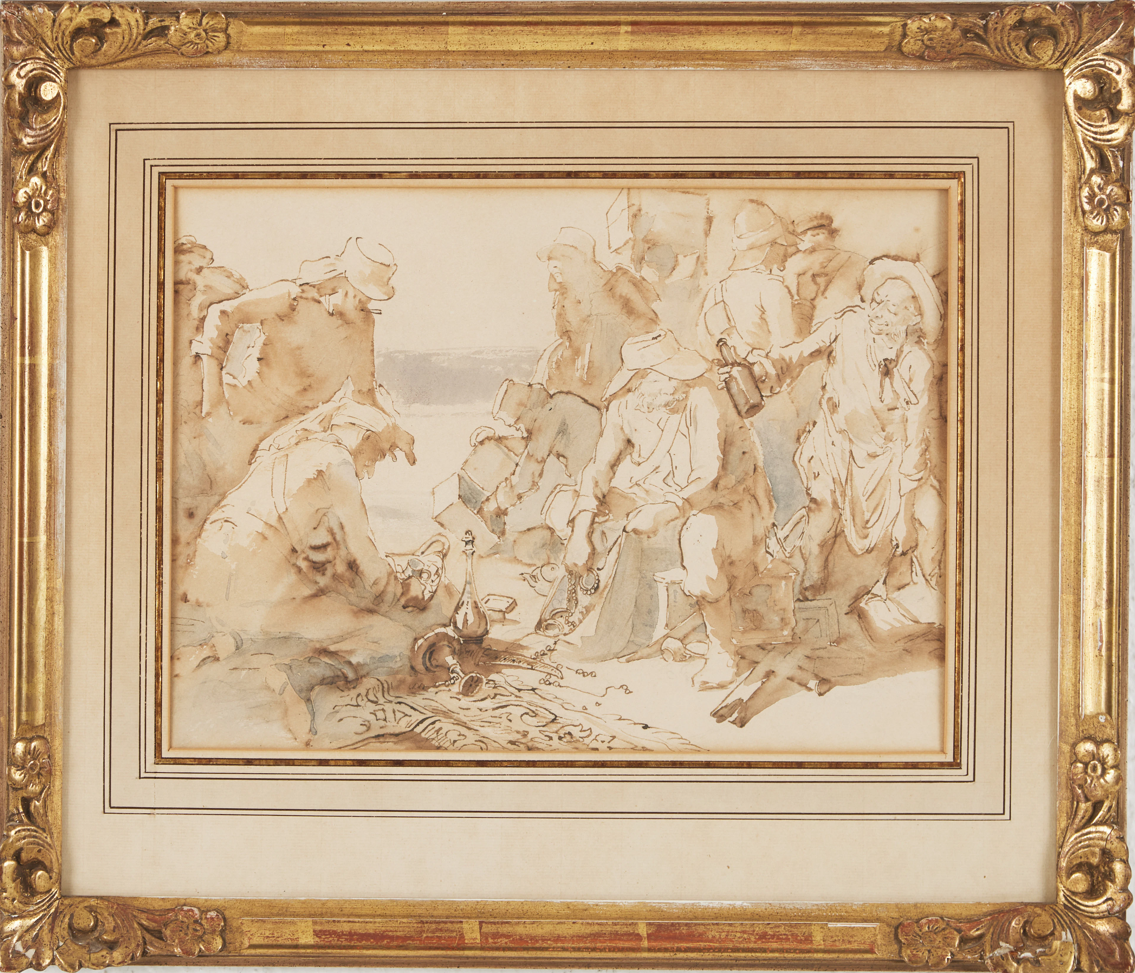 EGRON LUNDGREN. Motiv från Indien, tush och akvarell, 1858-1859, intygas