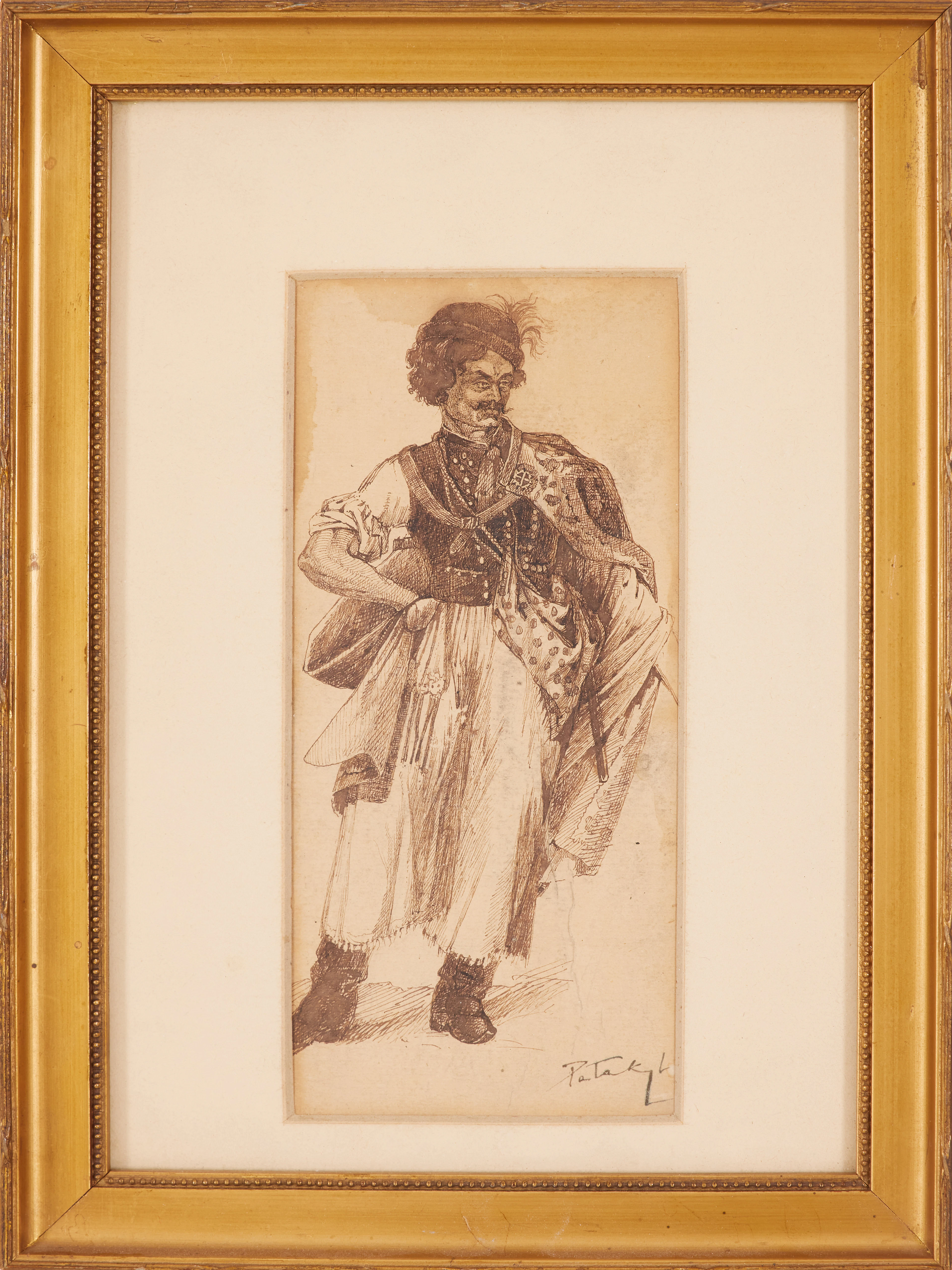 LÁSZLÓ PATAKY. (1857–1912). Tusch på papper, 1800-tal.
