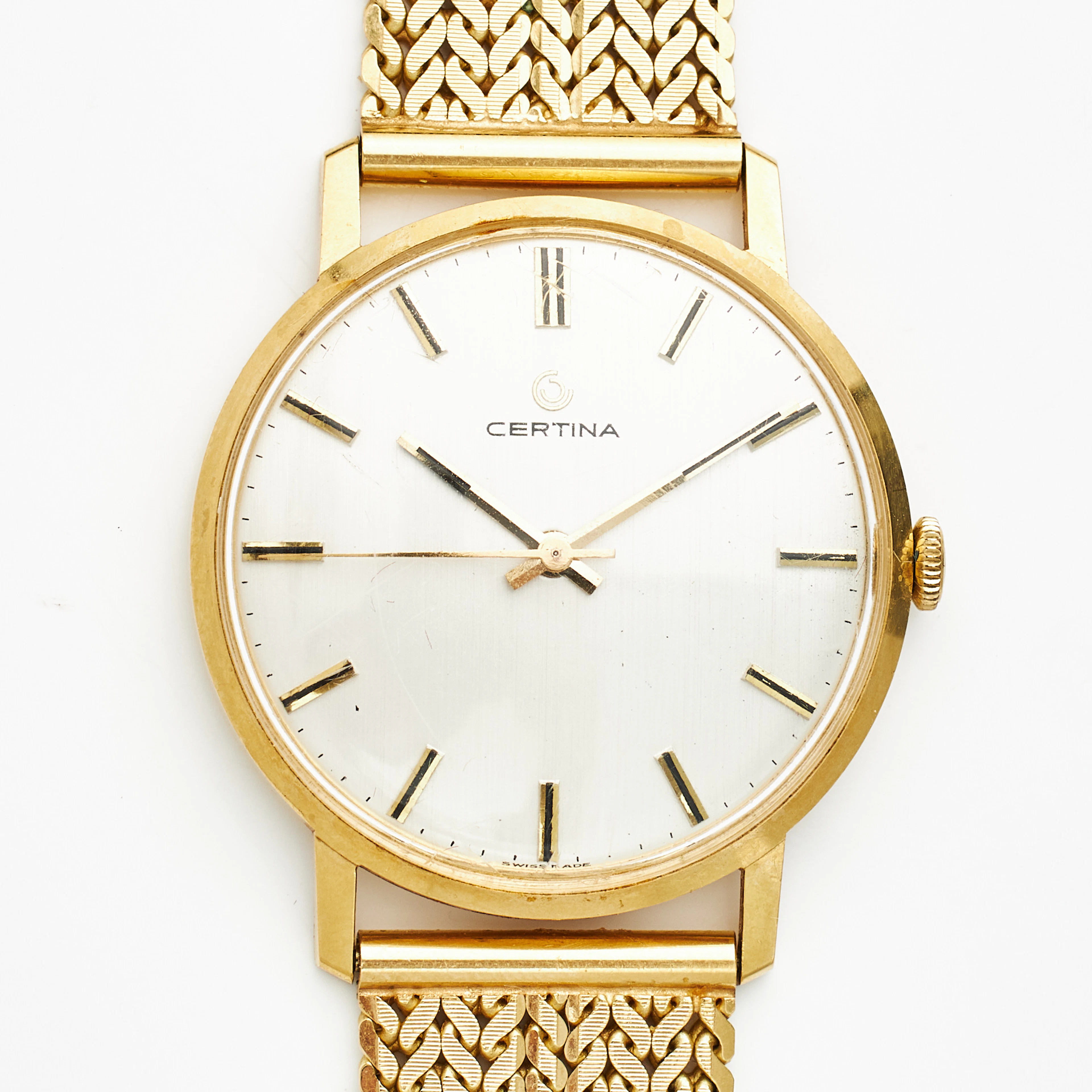 CERTINA, armbandsur, manuell, plexiglas, armband, 18 k guld, fantasilänk