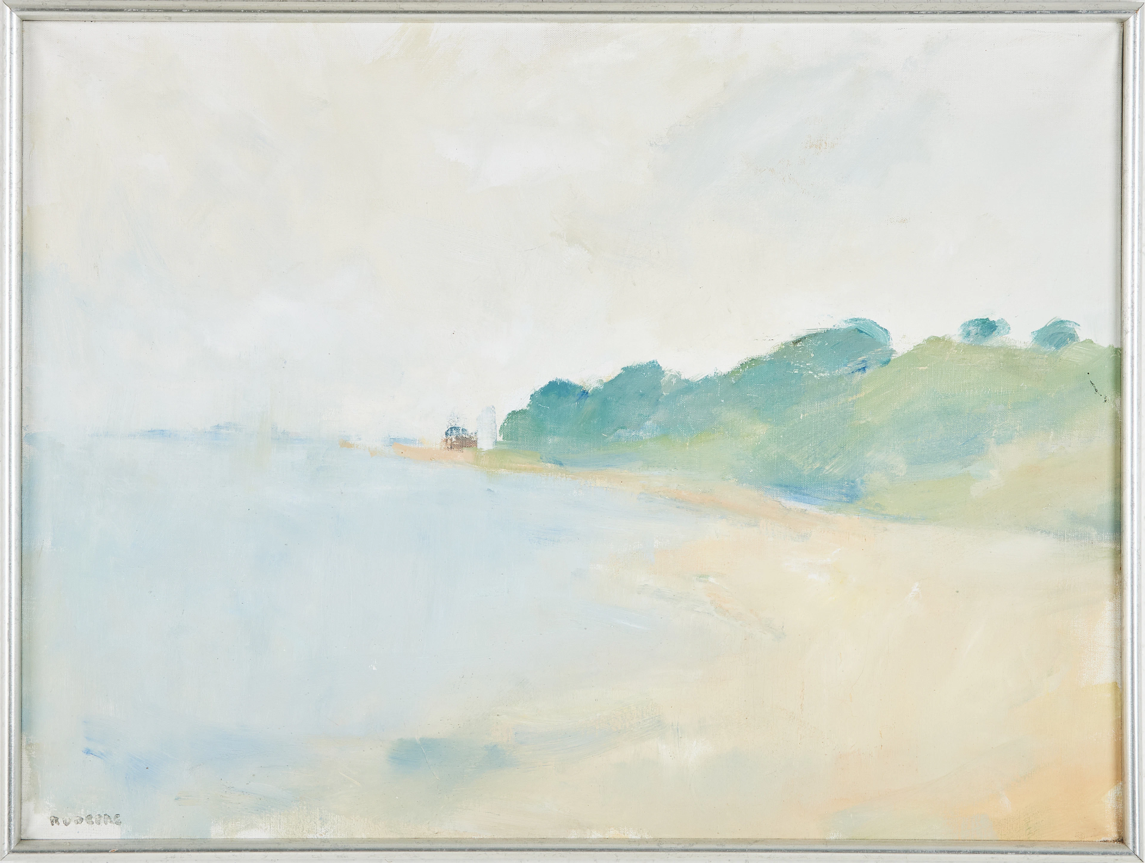 GUSTAV RUDBERG. Strandlandskap, olja på duk, signerad.