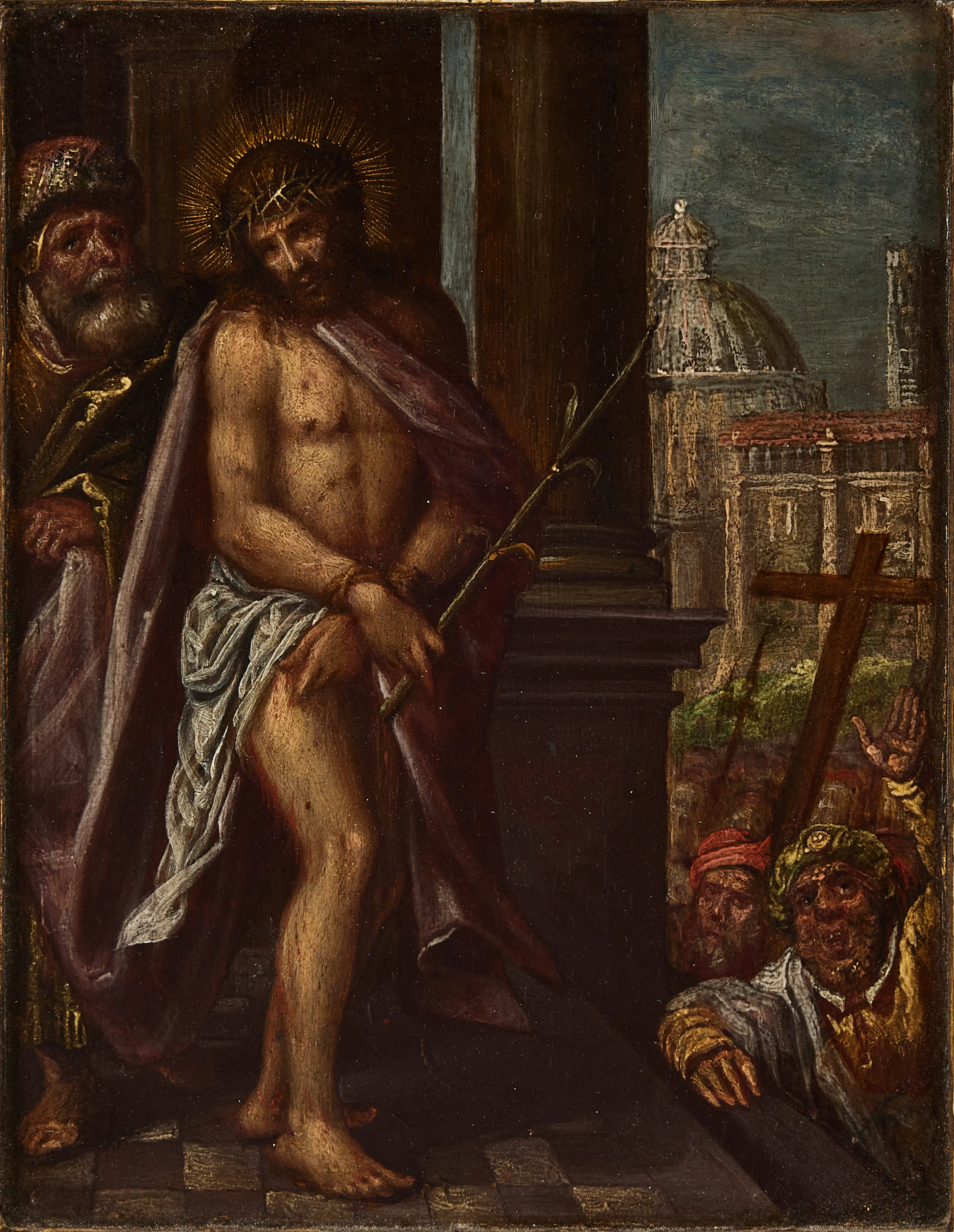 FLAMLÄNDSK SKOLA, 16/1700-TAL. Kristus visas för folket (Ecce Homo).