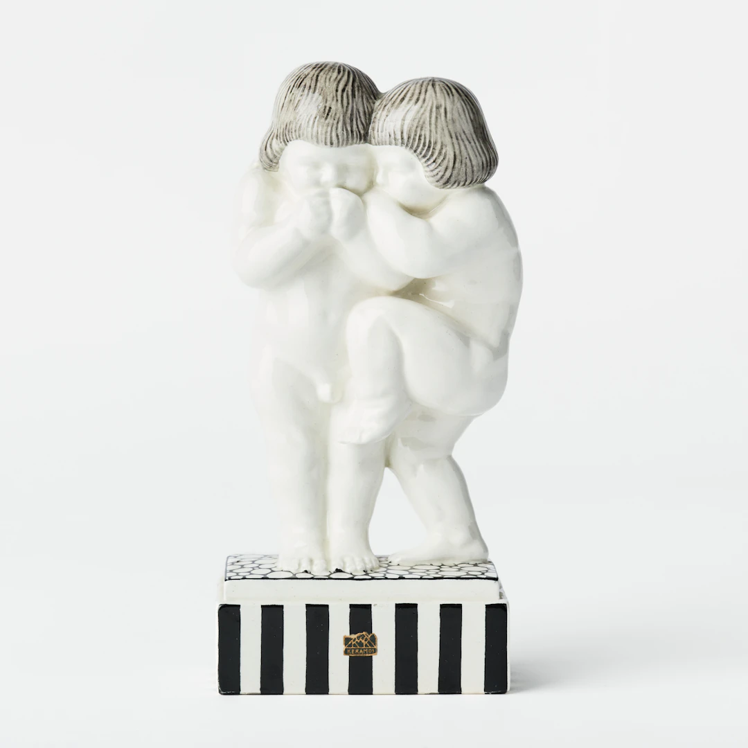 RUDOLF PODANY. Figurgrupp, Keramos, Wien, 1920/30-tal, porslin, föreställande