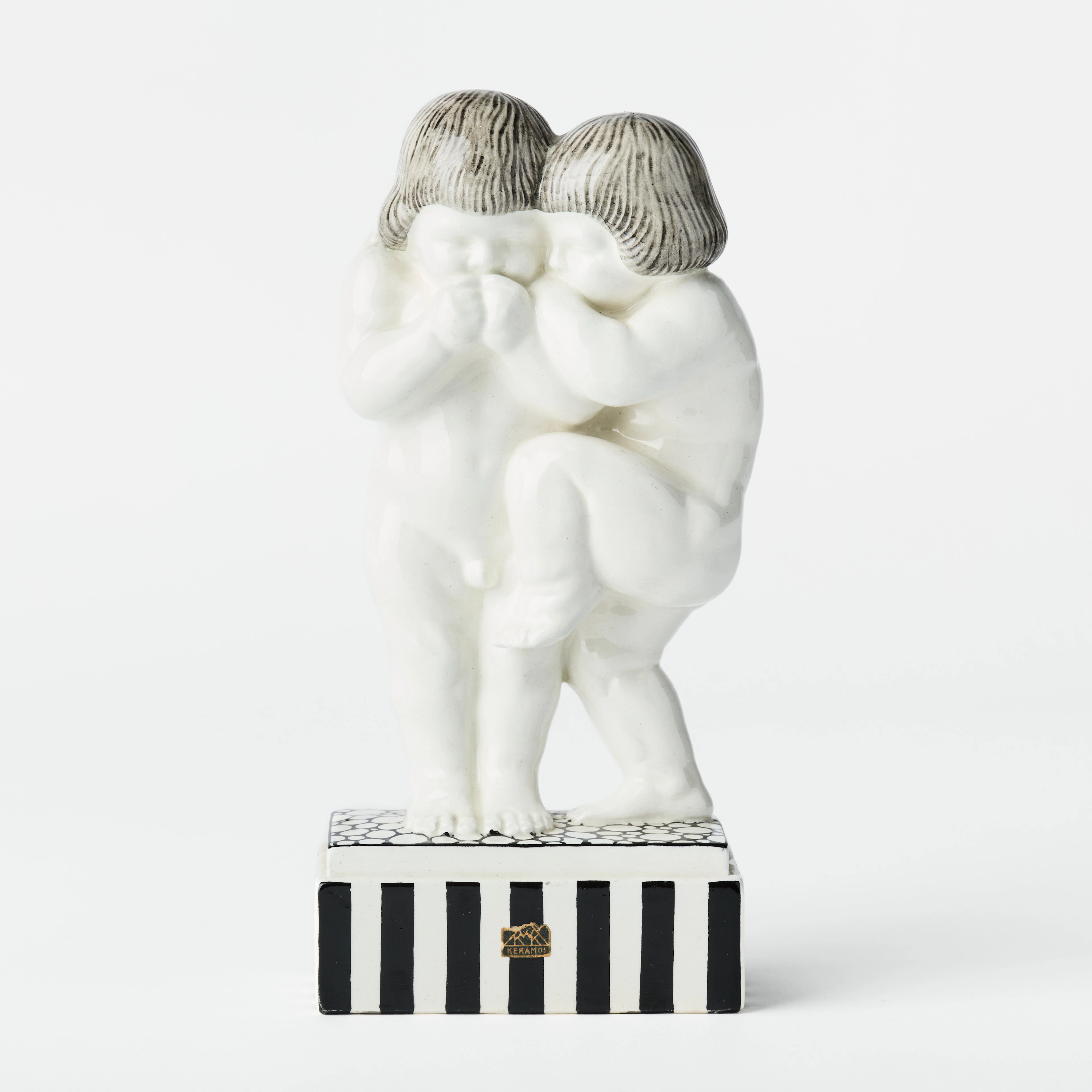 RUDOLF PODANY. Figurgrupp, Keramos, Wien, 1920/30-tal, porslin, föreställande
