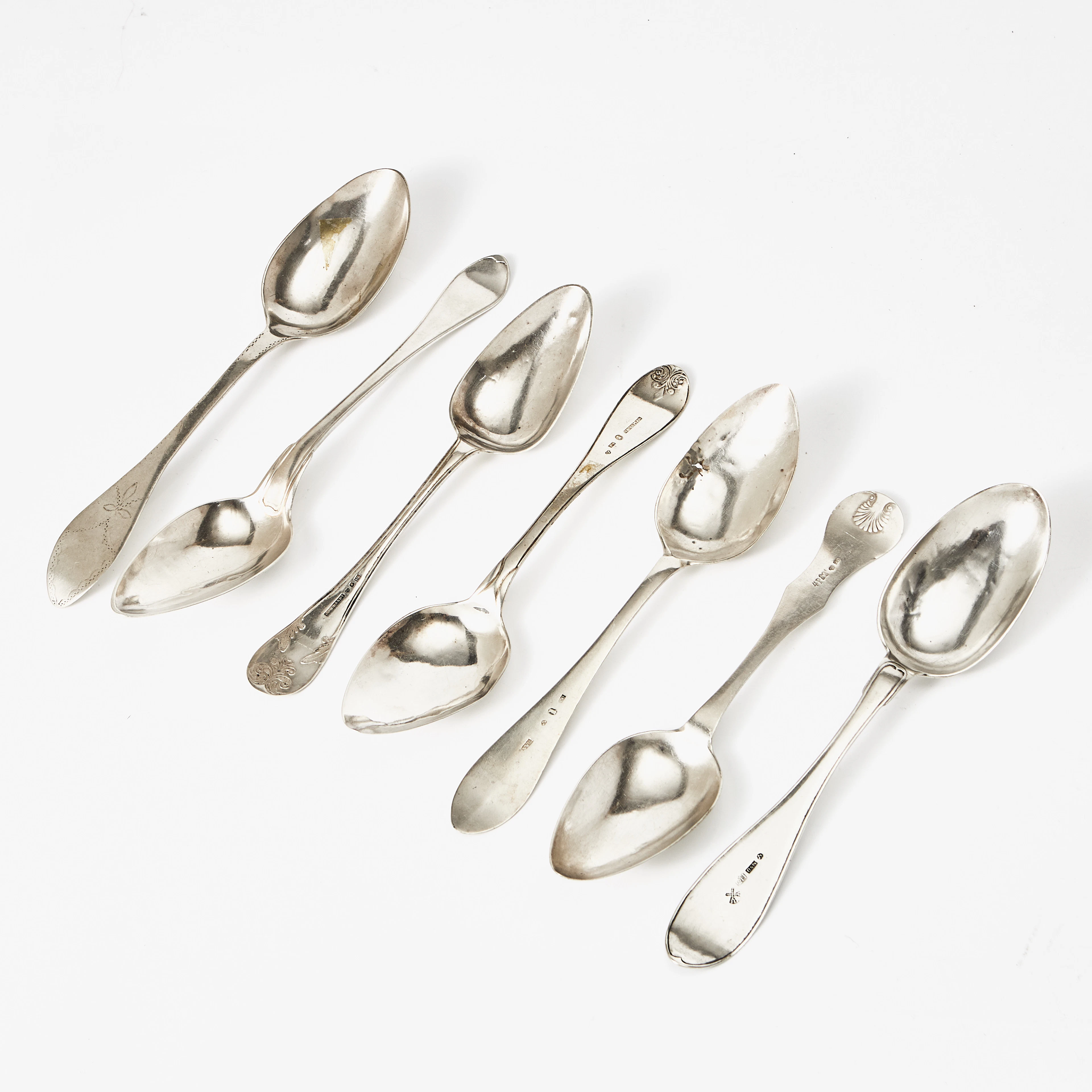 SKEDAR, 7 stycken, silver, olika modeller och mästare.