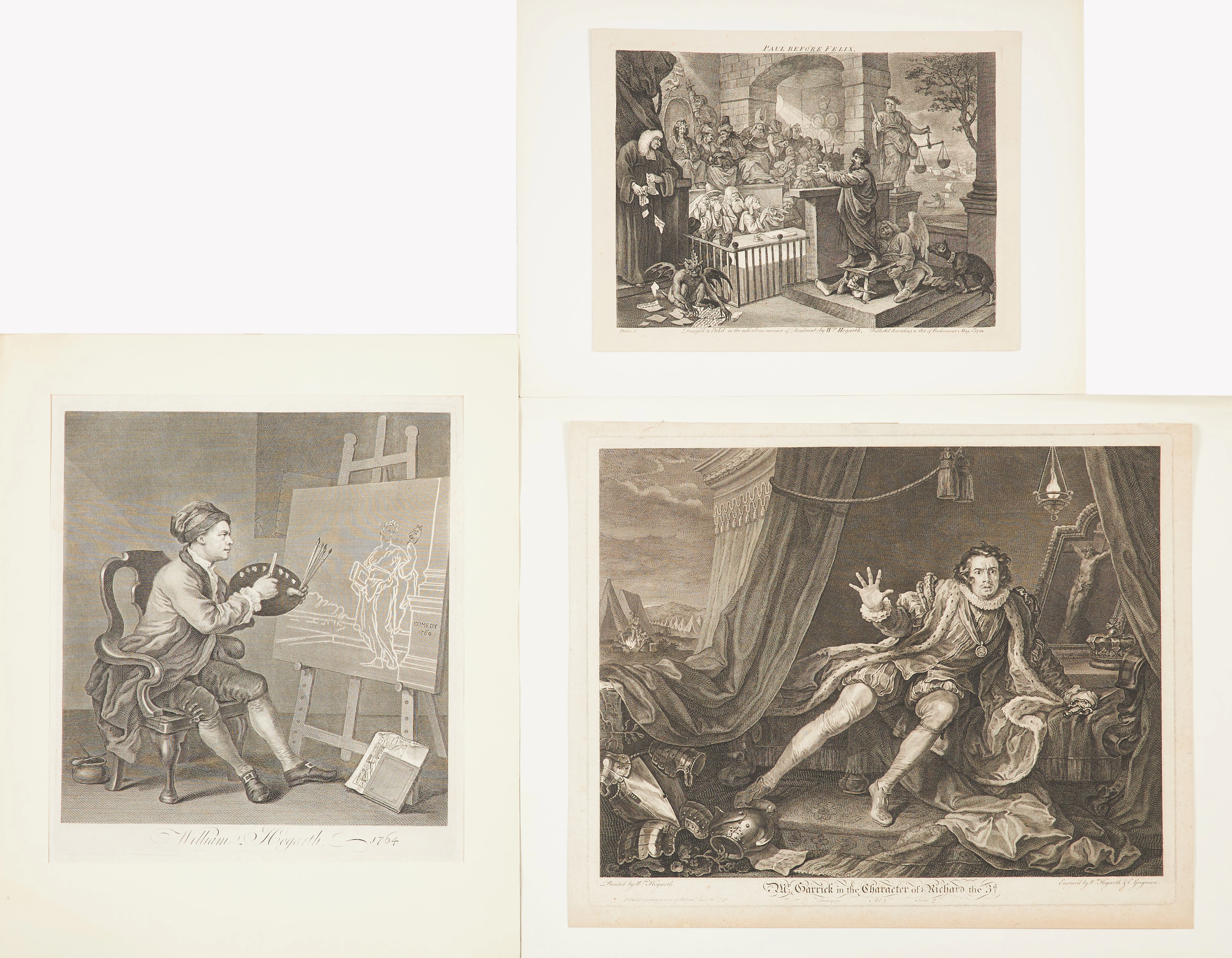 WILLIAM HOGARTH. 3, st, "Hogarth painting the comic muse", "CHARLES