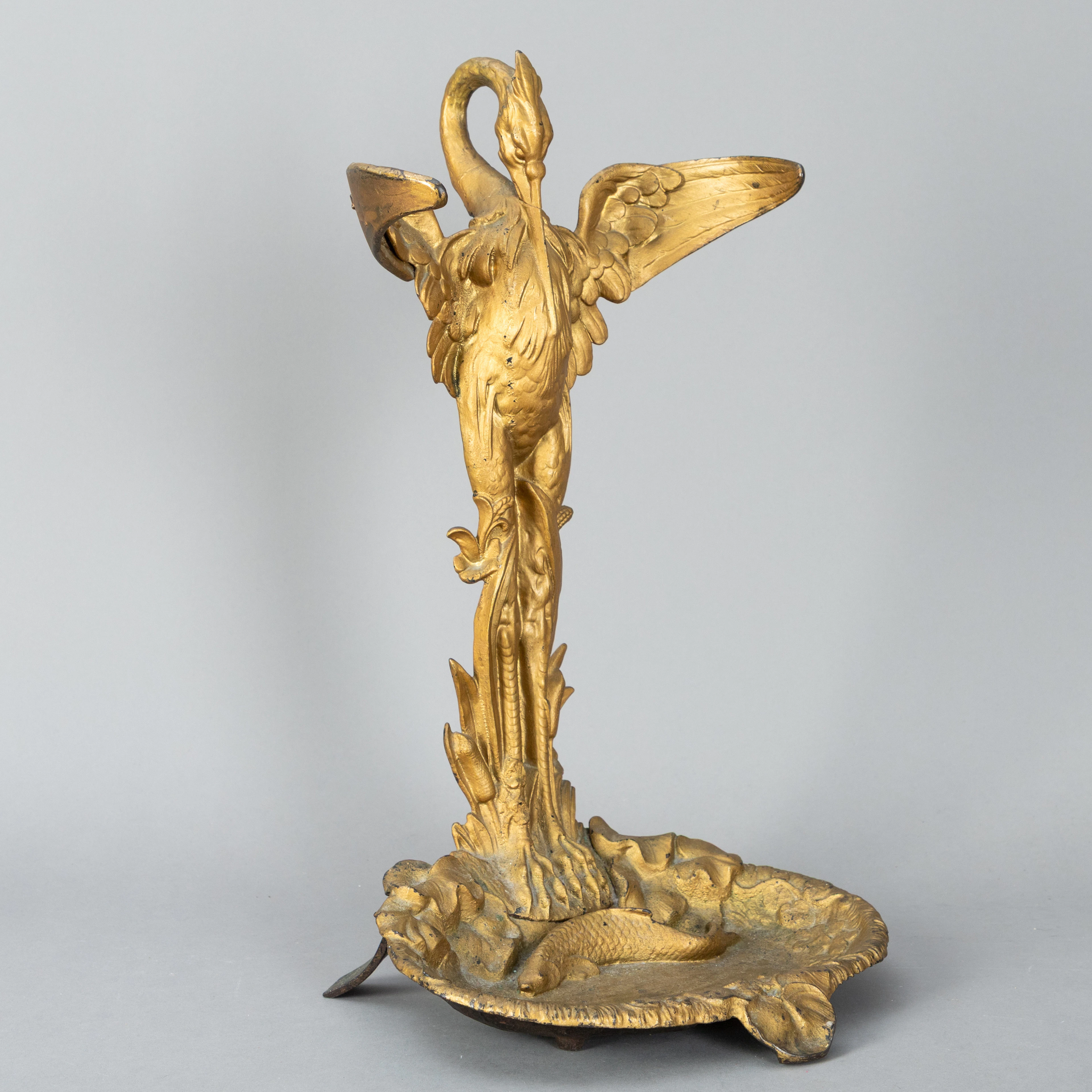 Art Nouveau/Jugenddtil-Schirmständer mit Reiher, Frankreich, um 1900,.