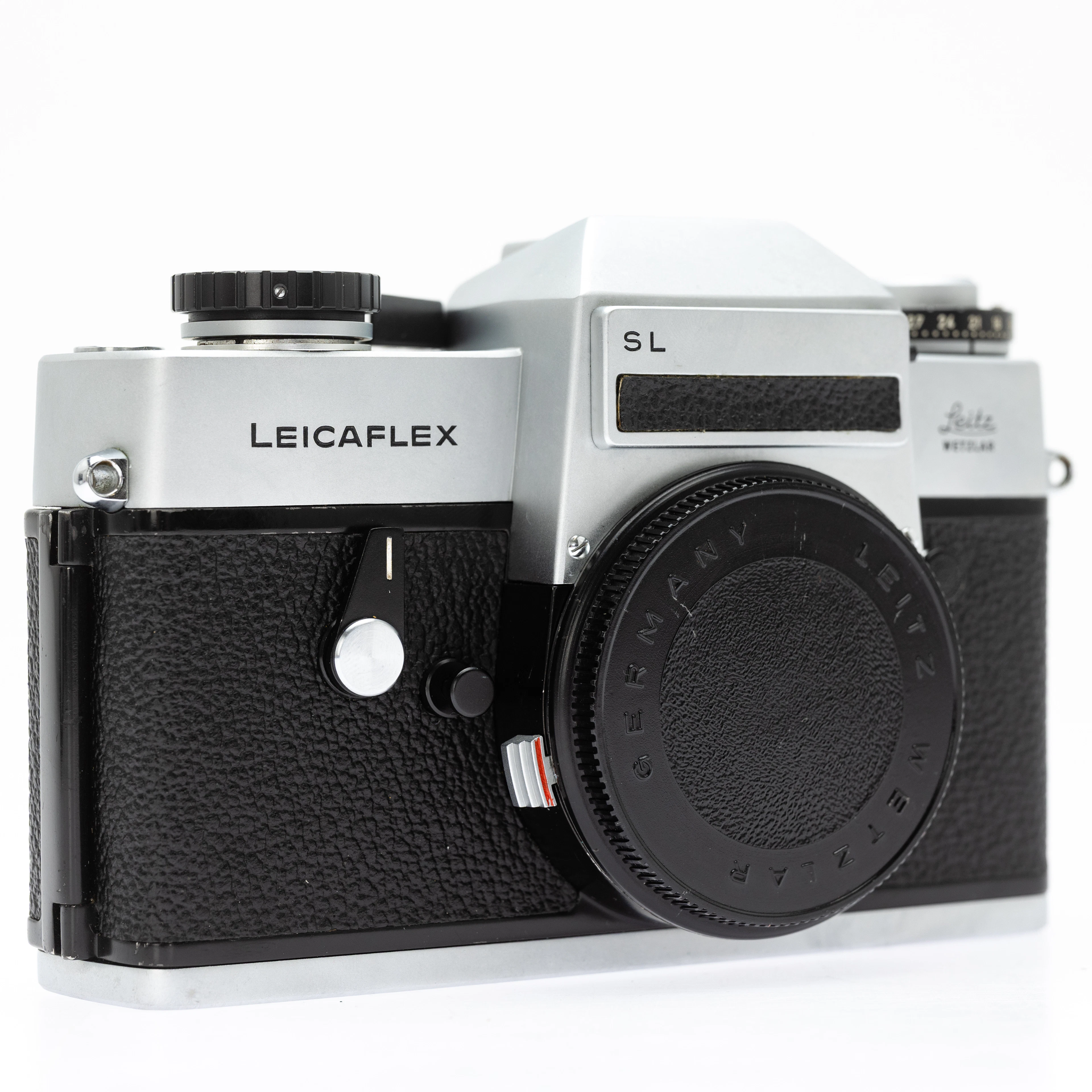 Leicaflex SL chrom, 35mm-Spiegelreflexkamera ( SN 1340354 ).