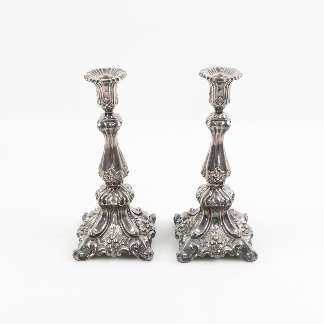 LJUSSTAKAR, ett par, silver, 830s, svenska importstämplar.