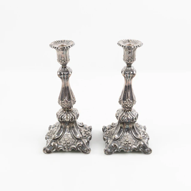 LJUSSTAKAR, ett par, silver, 830s, svenska importstämplar.