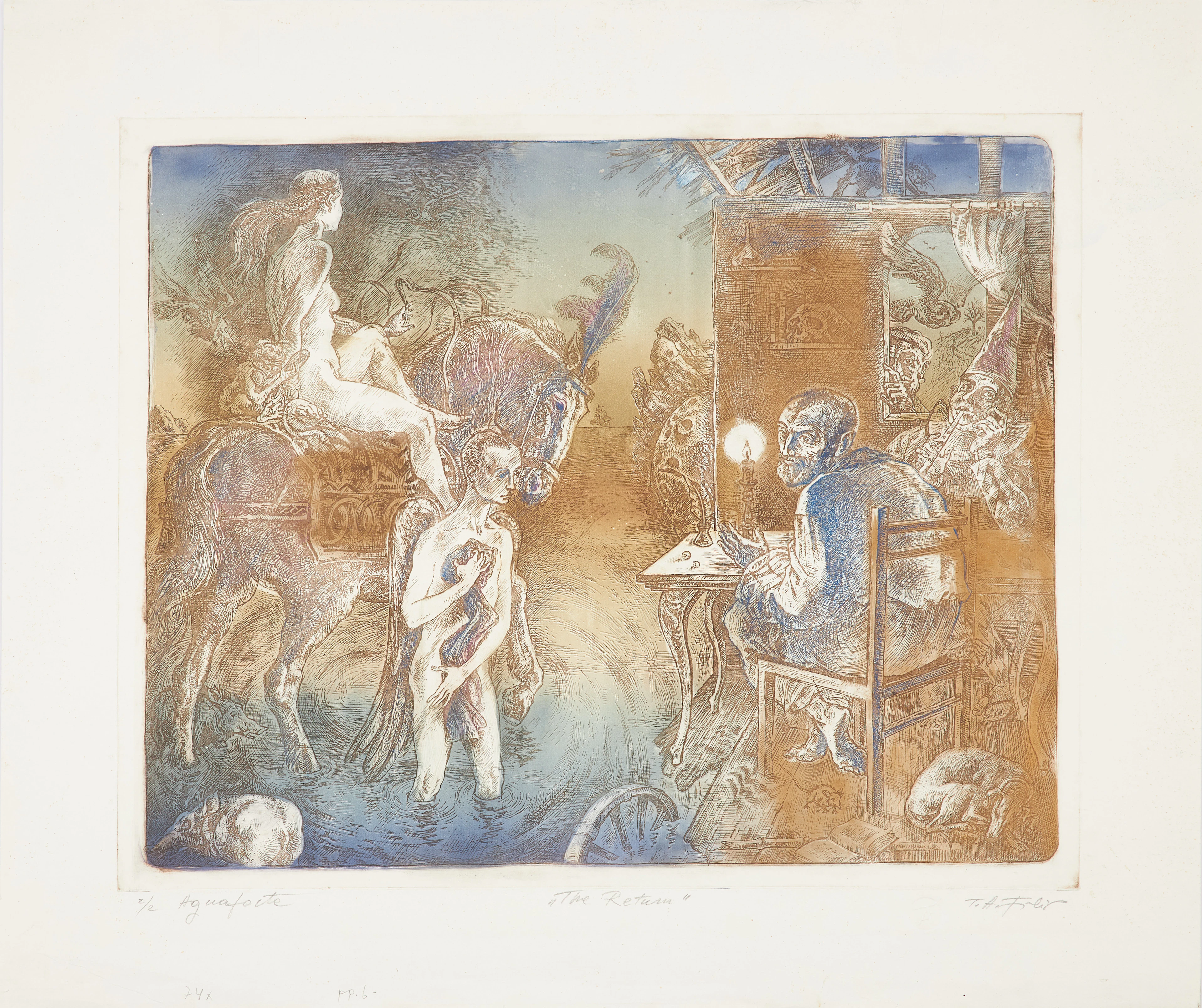 TRAIAN ALEXANDRU FILIP. "The Return", akvatint etsning, numrerad 2/2
