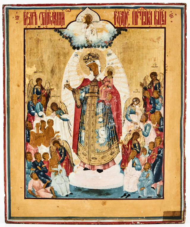 IKON, Ryssland, 1800-tal, Guds moder - Allas sörjandes glädje.