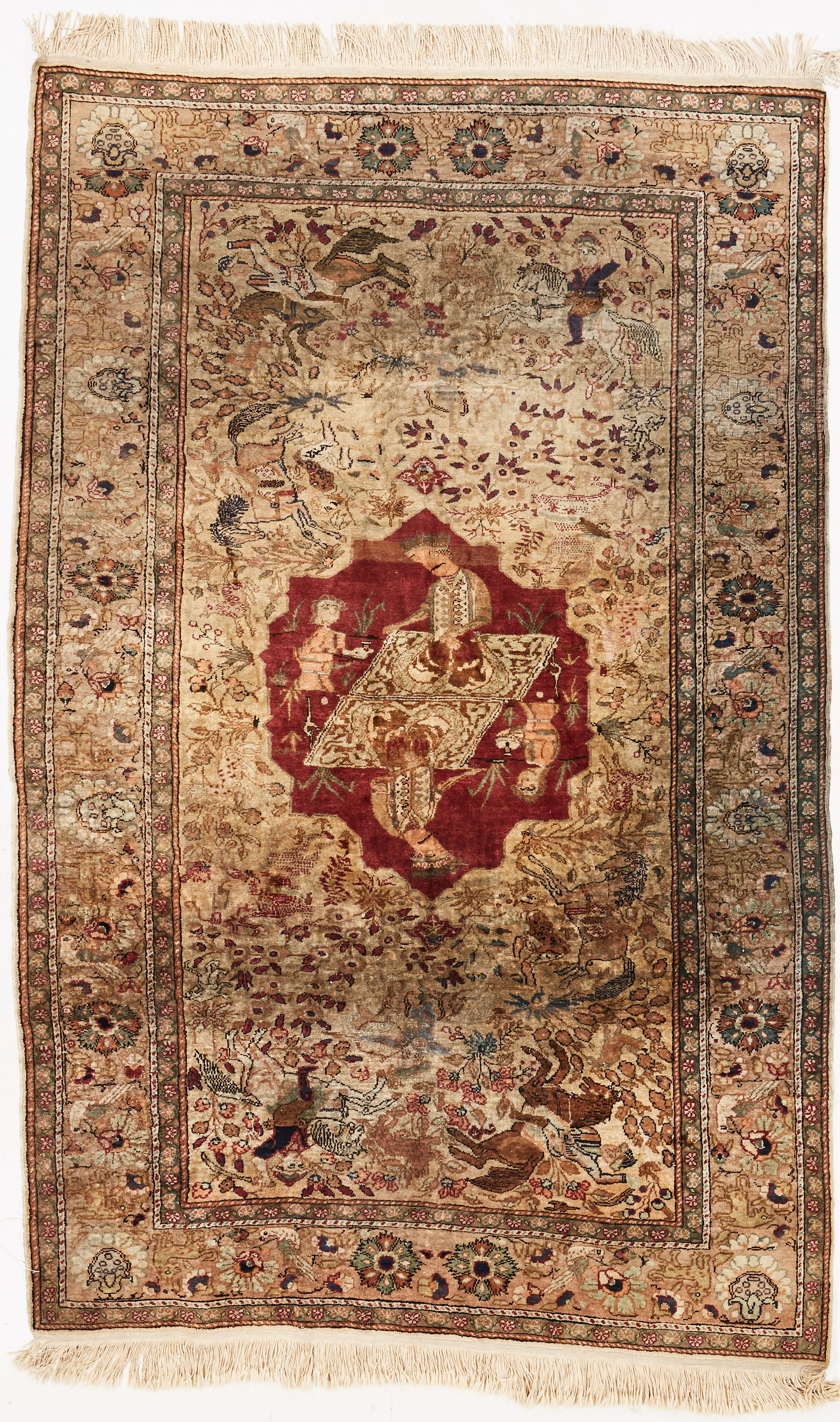 ORIENTMATTA, semiantik, figural ca 236x150 cm.
