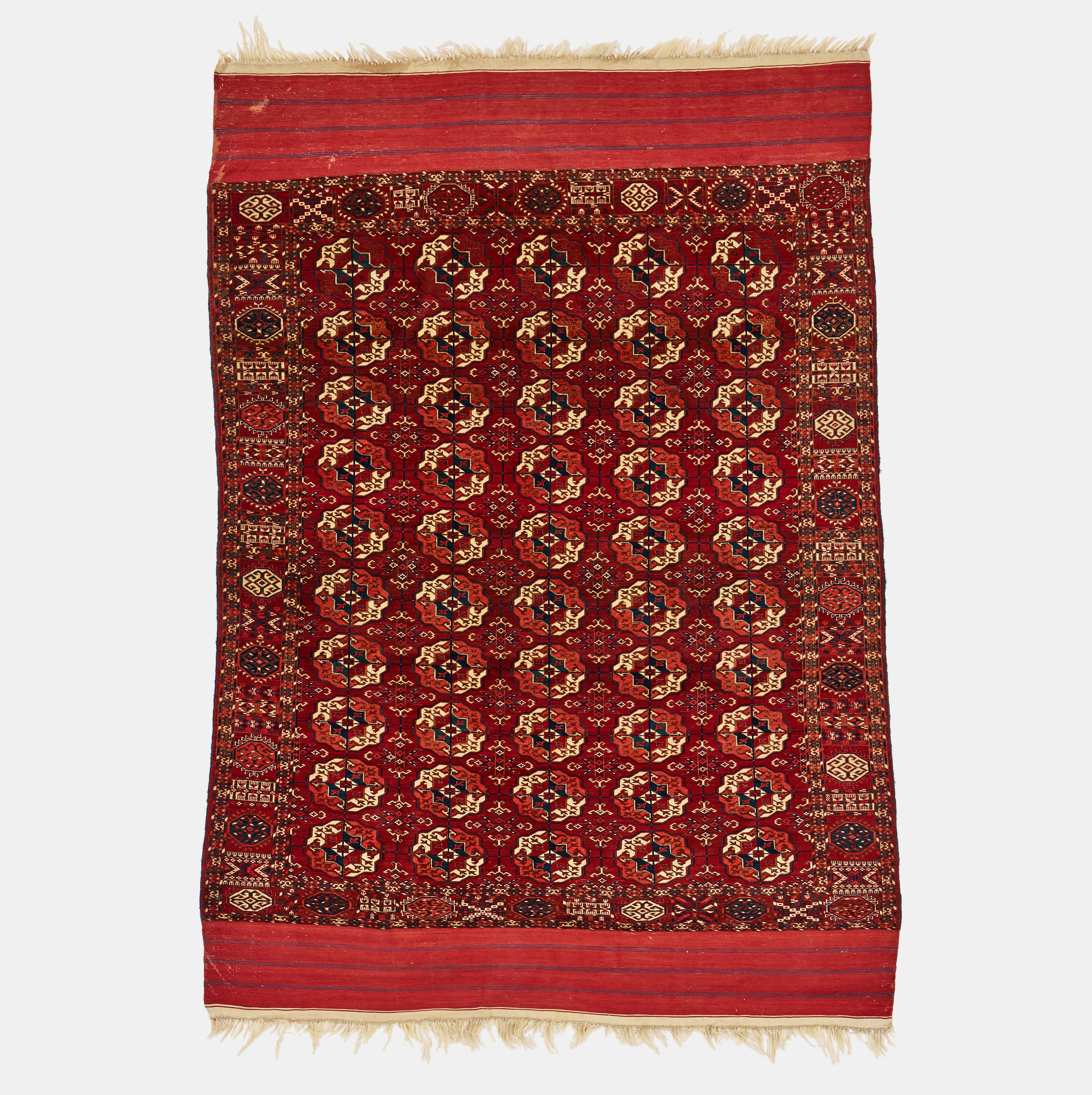 ORIENTMATTA, Tekke, antik, Turkmenistan, huvudmatta, ca. 221 x 185-201,5