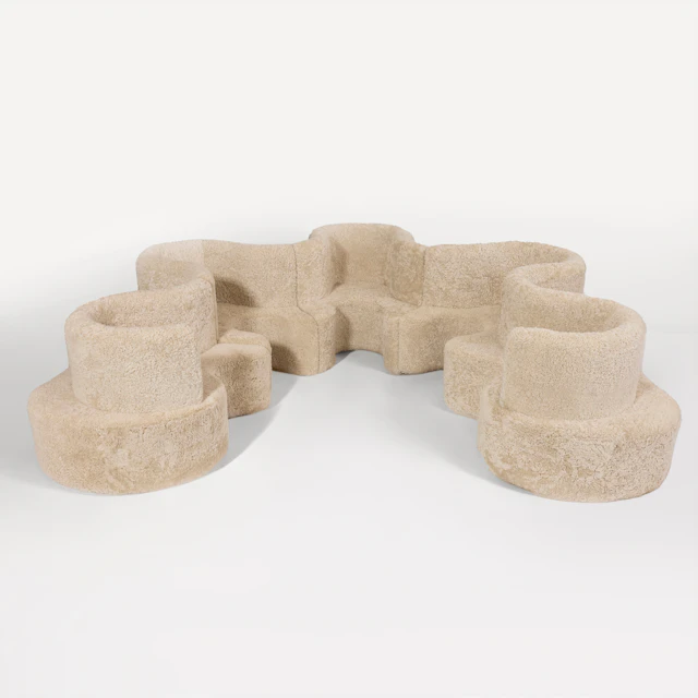 VERNER PANTON. "Cloverleaf", modulsoffa, fem delar, Verpan, Danmark