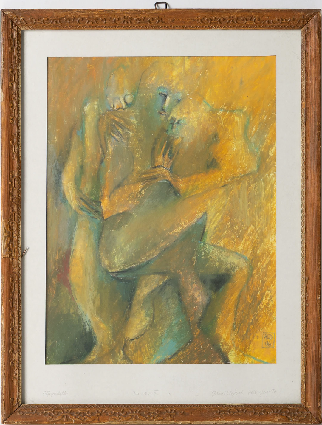 JONAS ALDGÅRD (1963-2002). "Famntag III", oljepastell på papper.