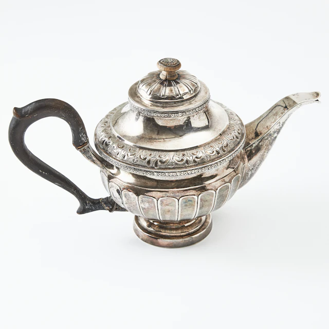 TEKANNA, silver, senempire, Peter Magnus Wallengren, Ystad 1840.
