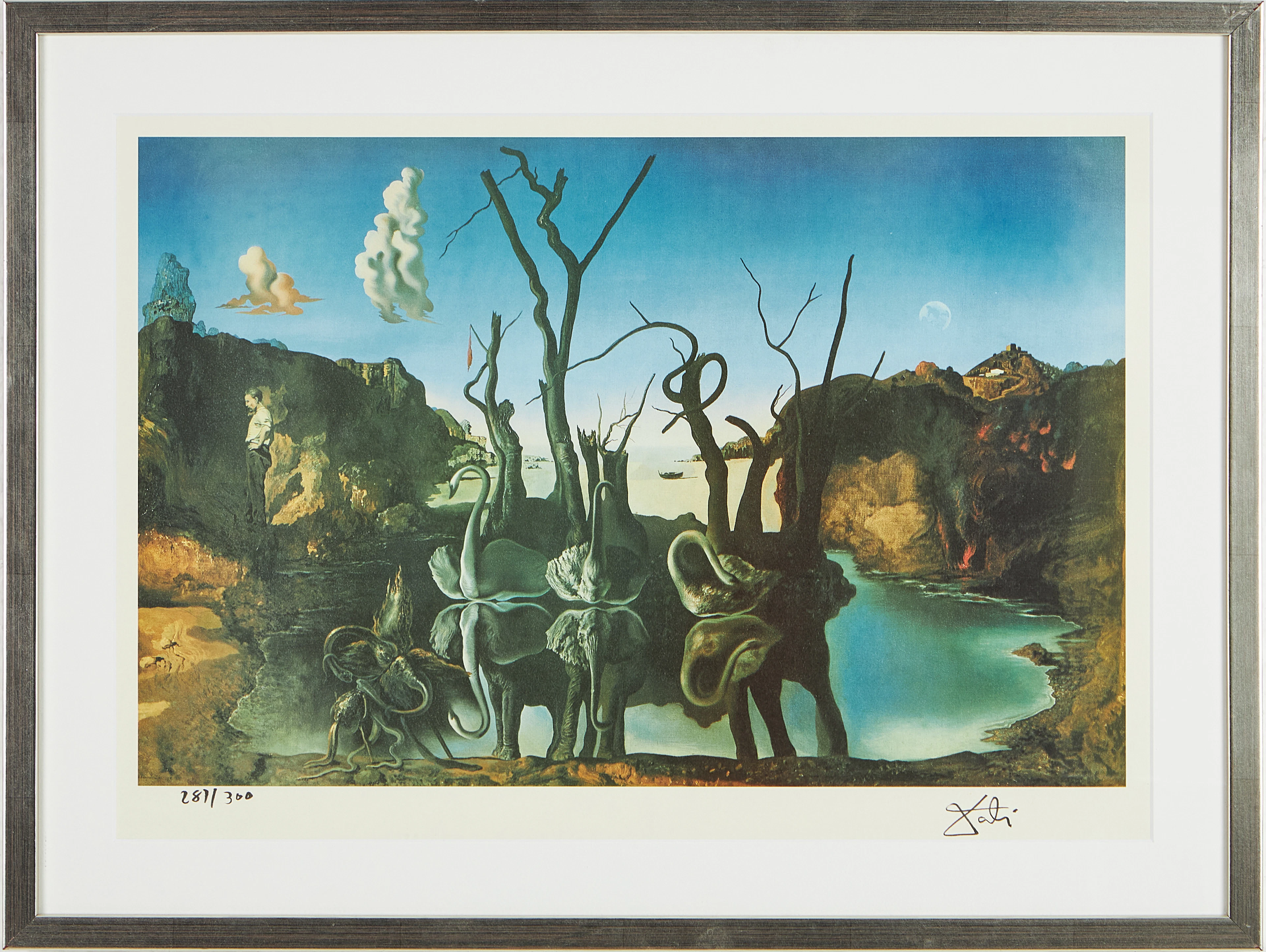 SALVADOR DALÍ. Efter. "Swans reflecting elephants", signerad och numrerad