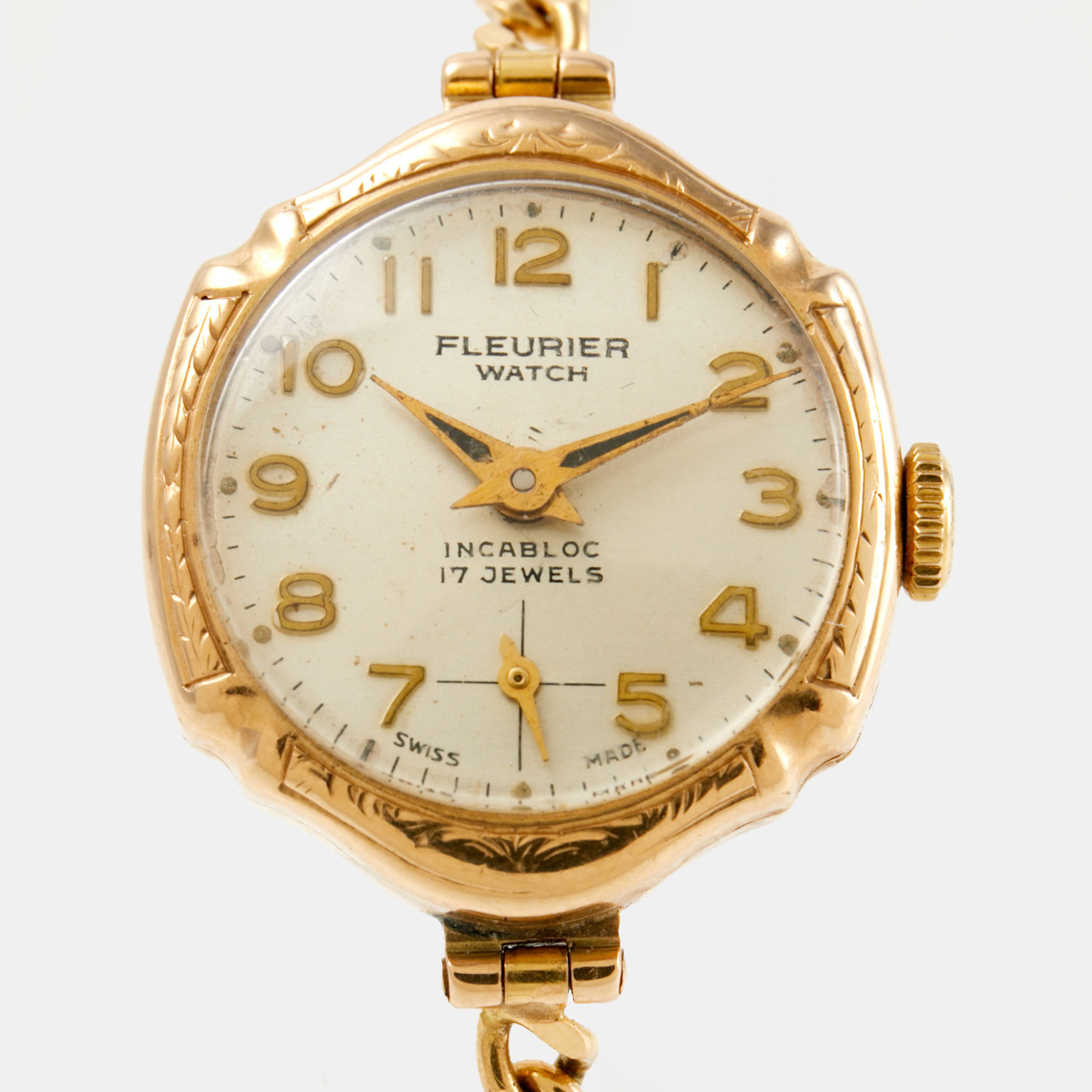FLEURIER Watch (Swiss Made), boett i 14 k guld, ca 20-22 mm, länk