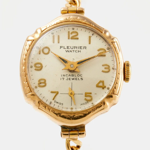 FLEURIER Watch (Swiss Made), boett i 14 k guld, ca 20-22 mm, länk