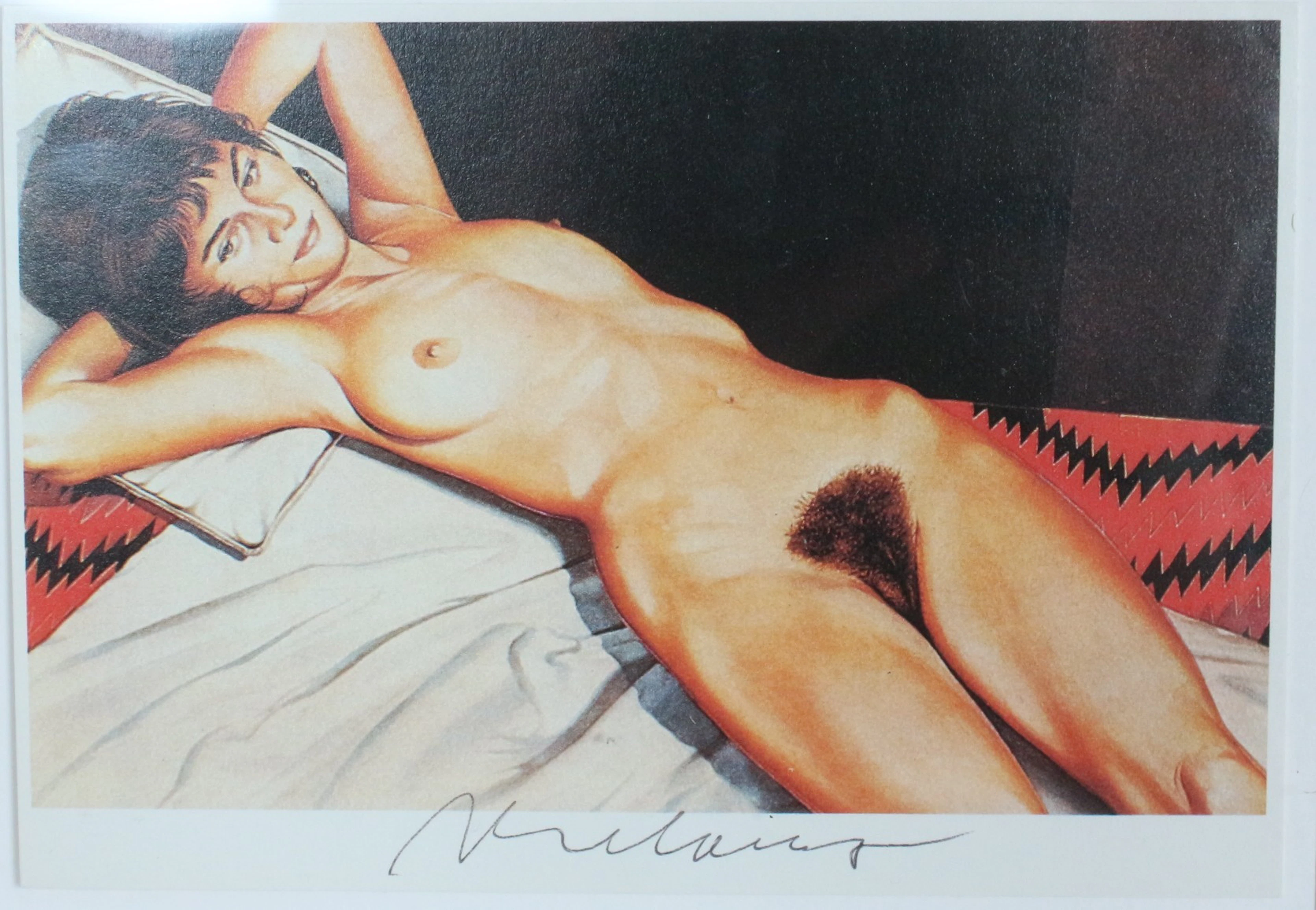 MEL RAMOS (1935-2018). NACH. Druckgrafik, '' Weiblicher Akt '' signiert.