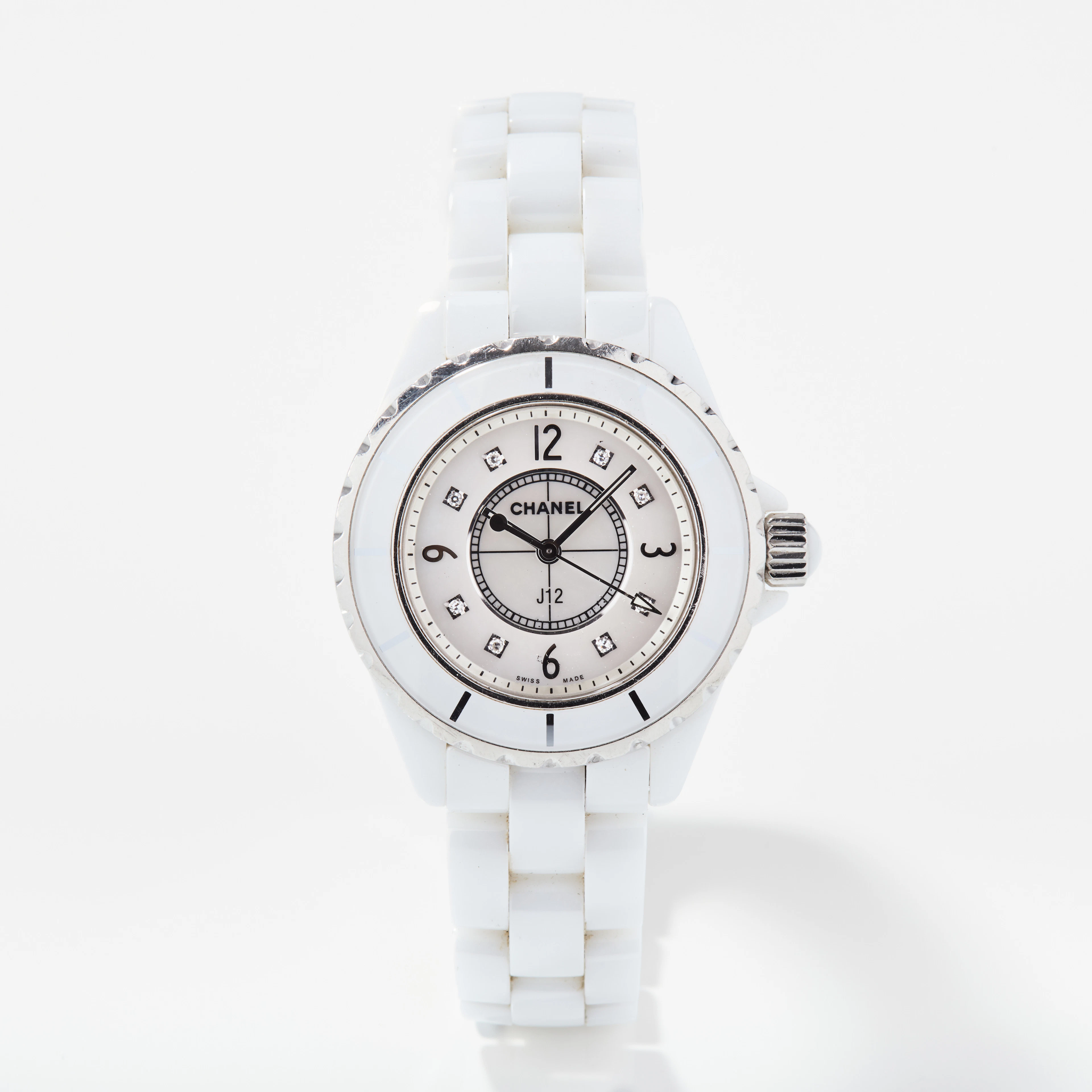 CHANEL, J12, armbandsur, 33 mm, vit keramik, certifikat, augusti 2010.