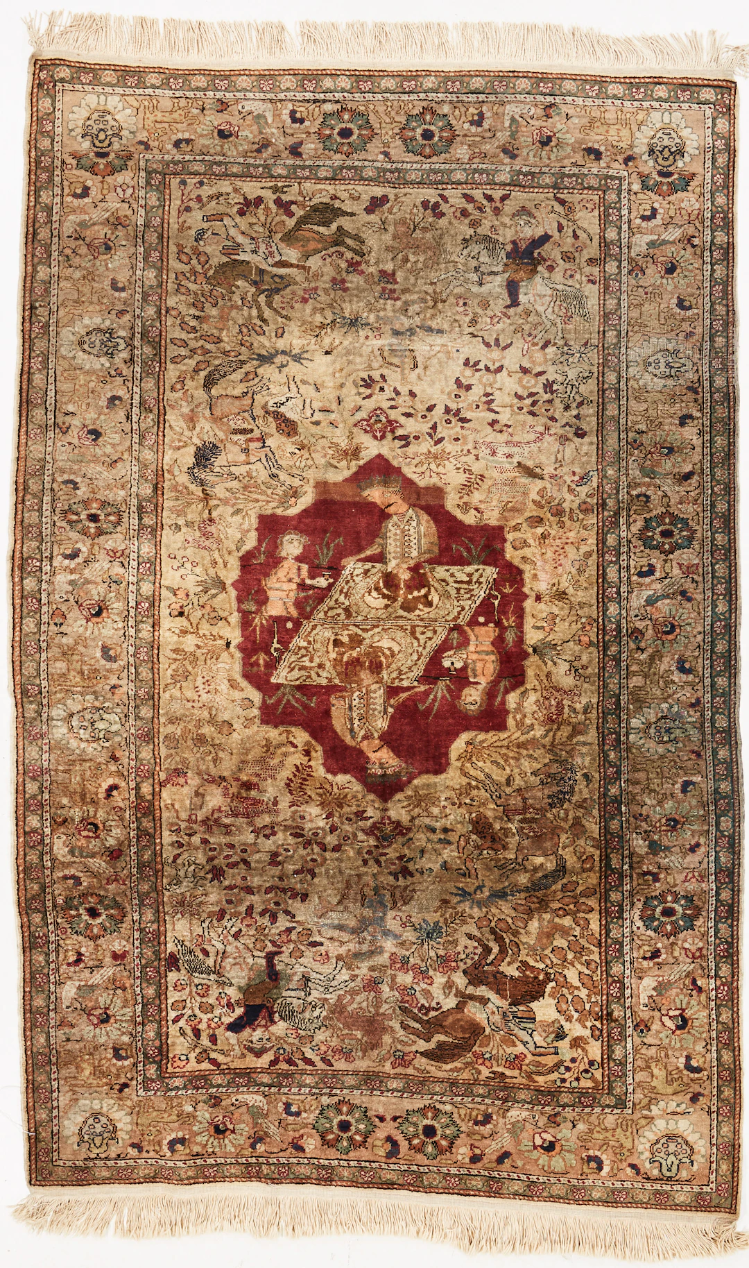 ORIENTMATTA, semiantik, figural ca 236x150 cm.