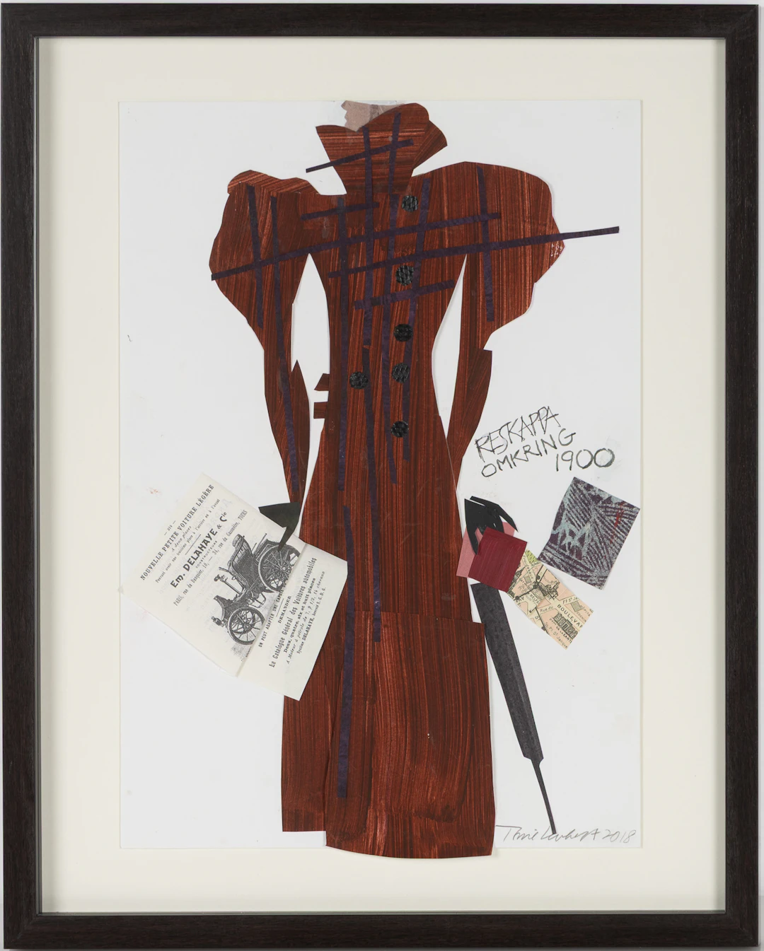 TONIE LEWENHAUPT (FÖDD 1937). "Reskappa omkring 1900", collage, signerad