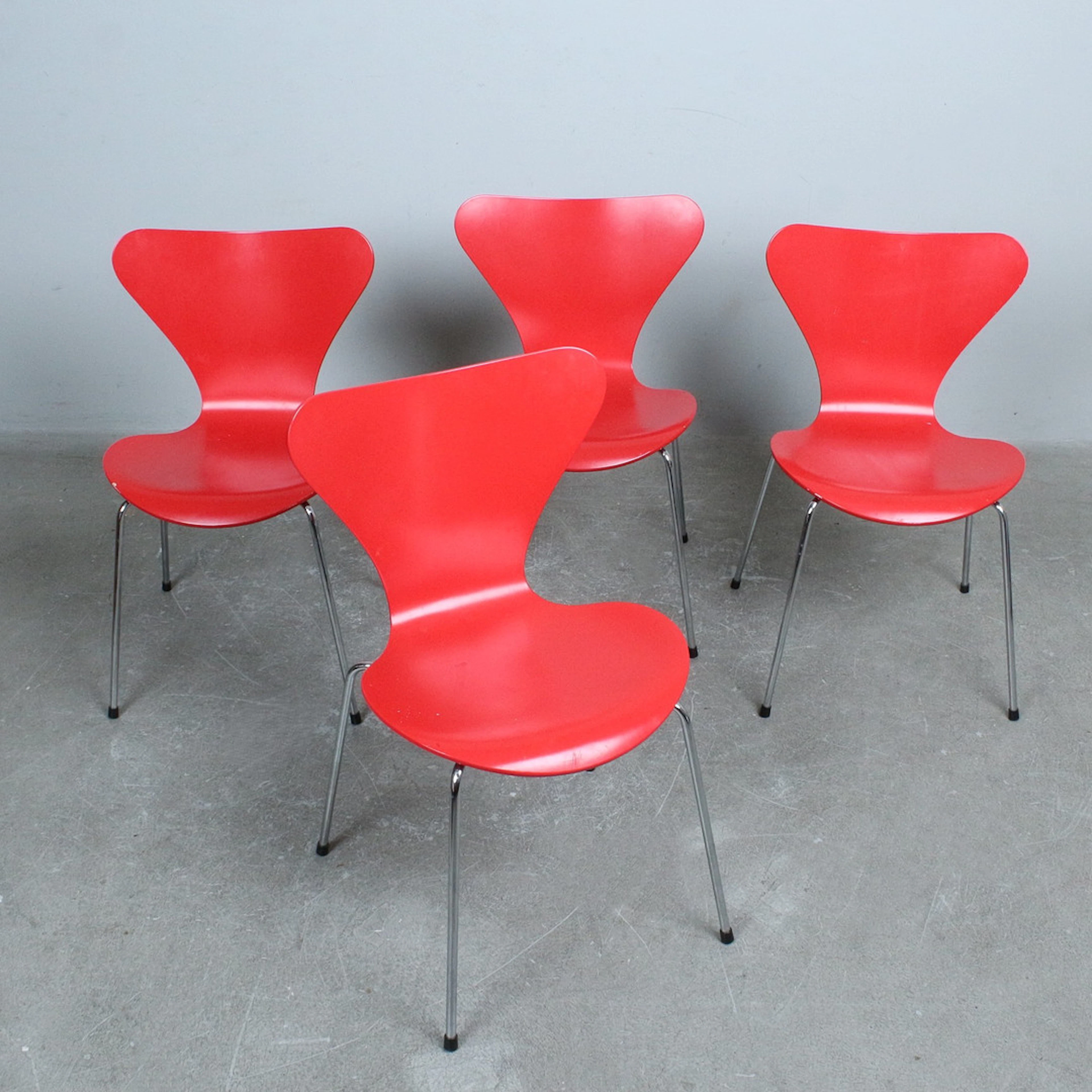 ARNE JACOBSEN. für Fritz Hansen, Set von 4 Stühlen, Modell '3107'