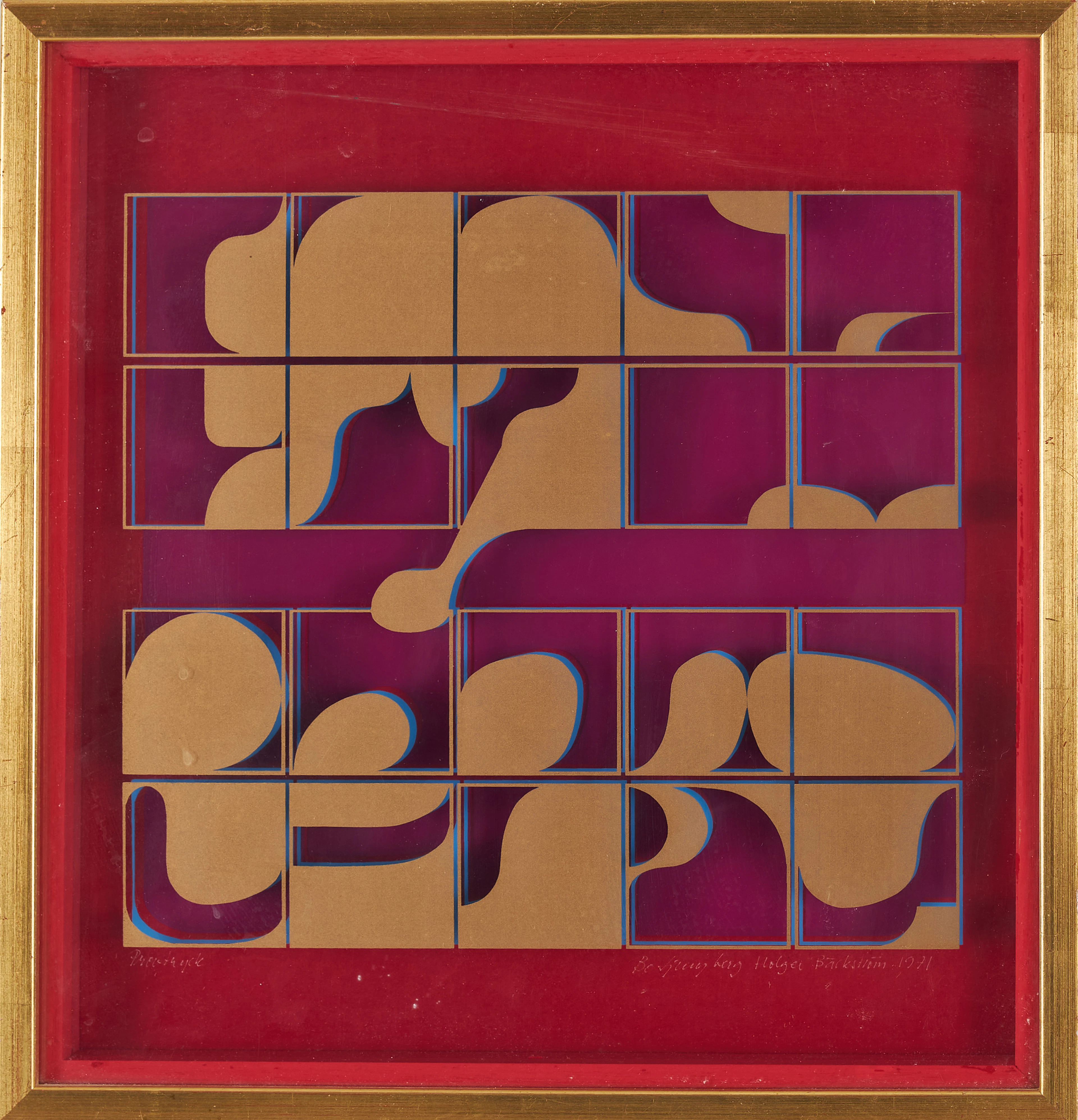 BECK & JUNG (HOLGER BÄCKSTRÖM & BO LJUNGBERG). Serigrafi, akrylplast