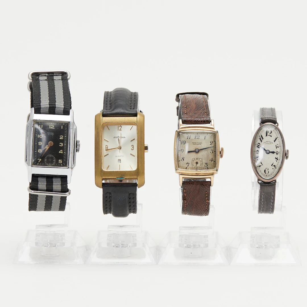 WALTHAM, PRÄTINA, WIEP ETC., Konvolut Armbanduhren, 20. Jahrhundert. (4).