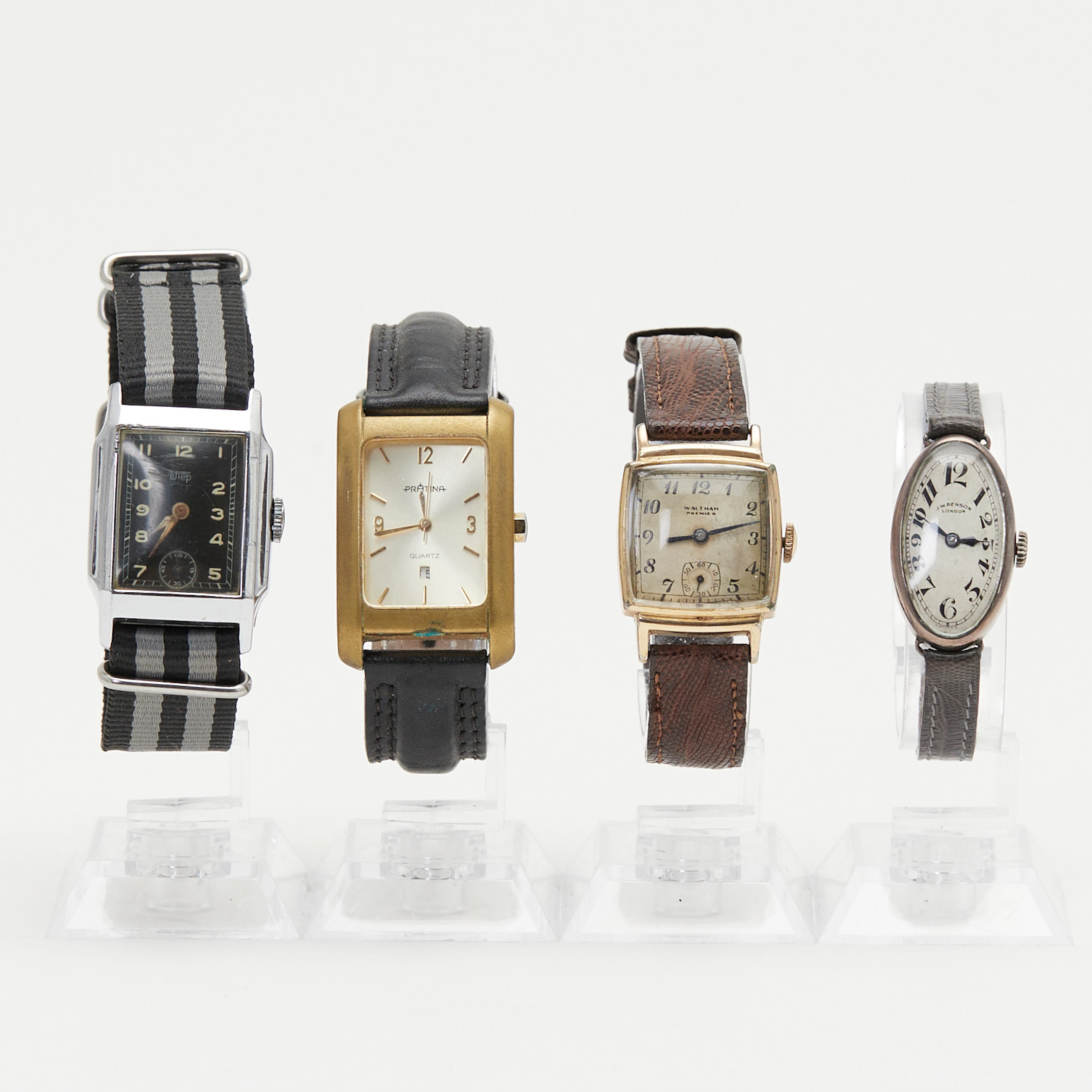 WALTHAM, PRÄTINA, WIEP ETC., Konvolut Armbanduhren, 20. Jahrhundert. (4).