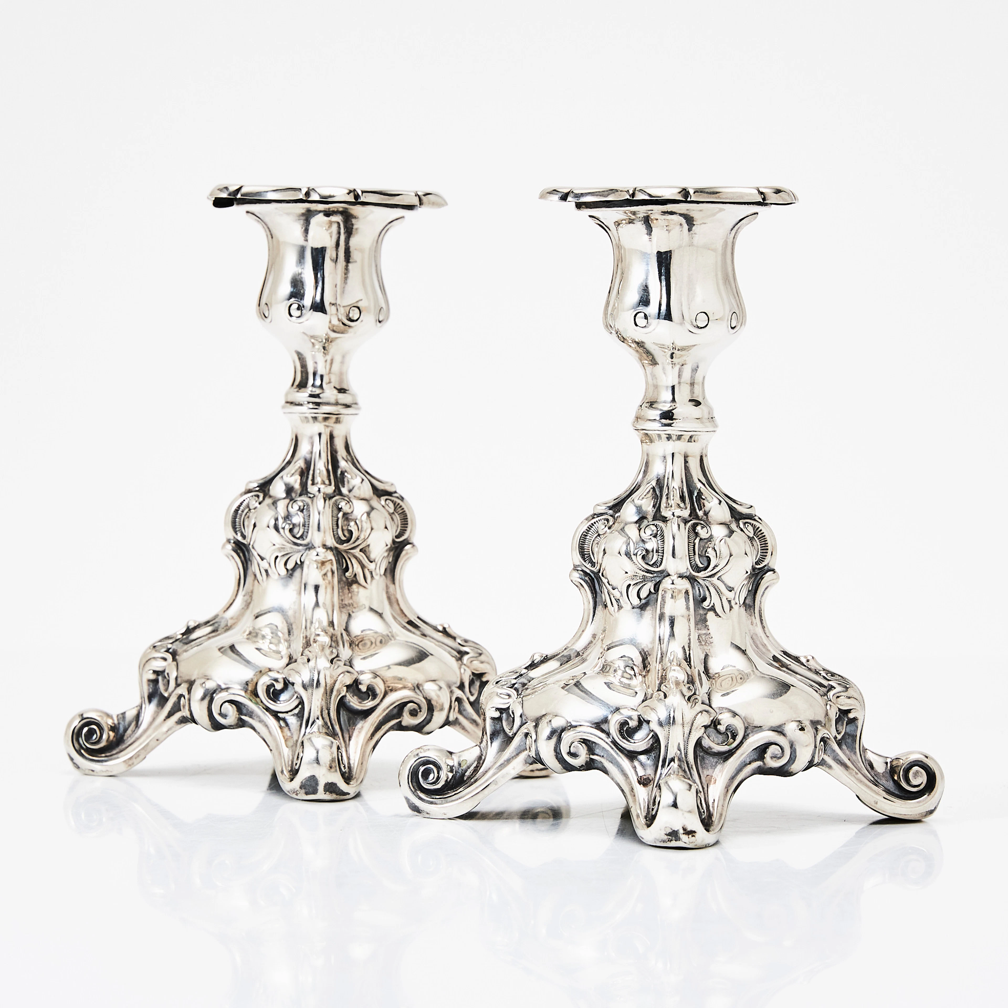LJUSSTAKAR, 1 par, silver, Ericson Ragnar, Malmö, 1938.