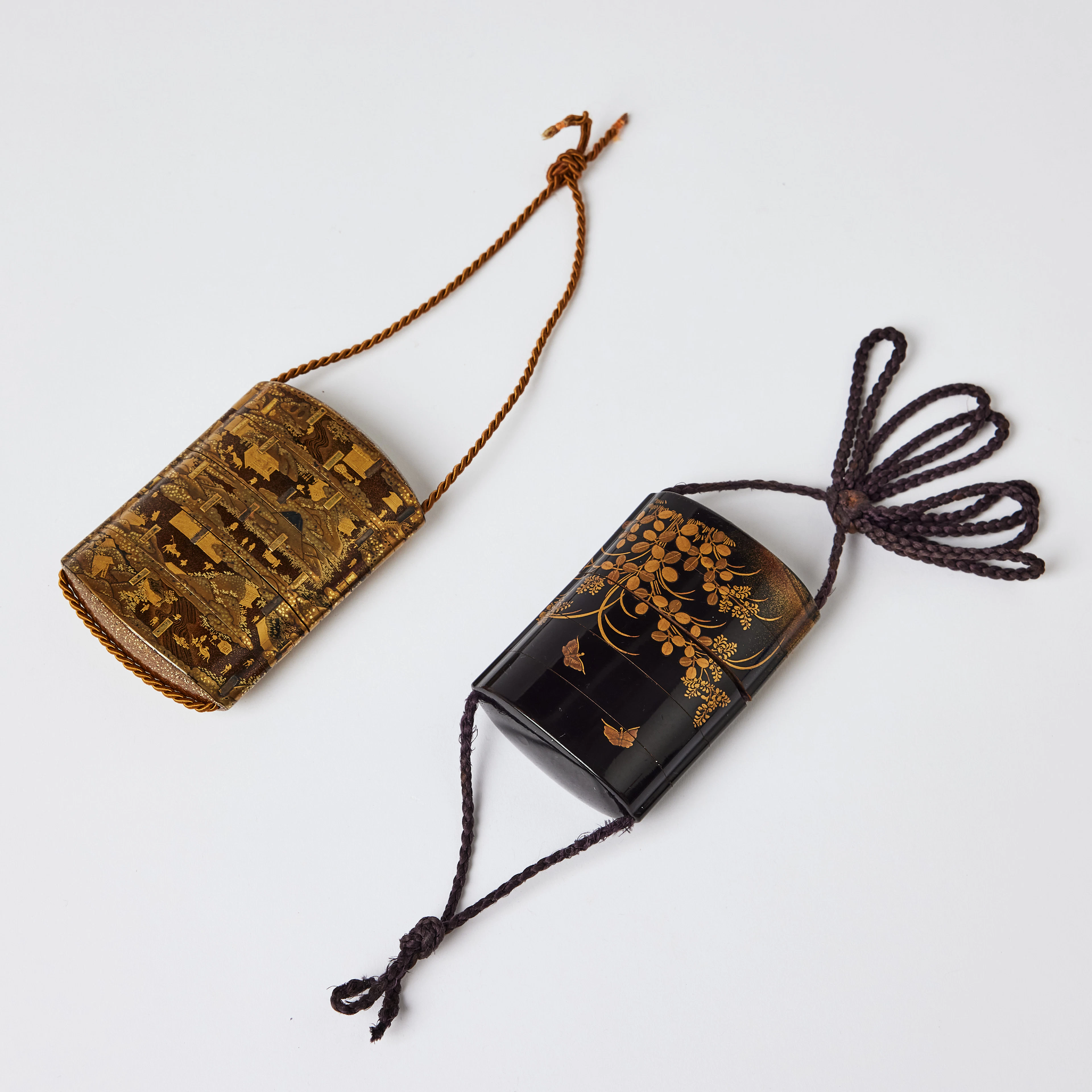 Two Japanese Lacquer Four-Case Inro.