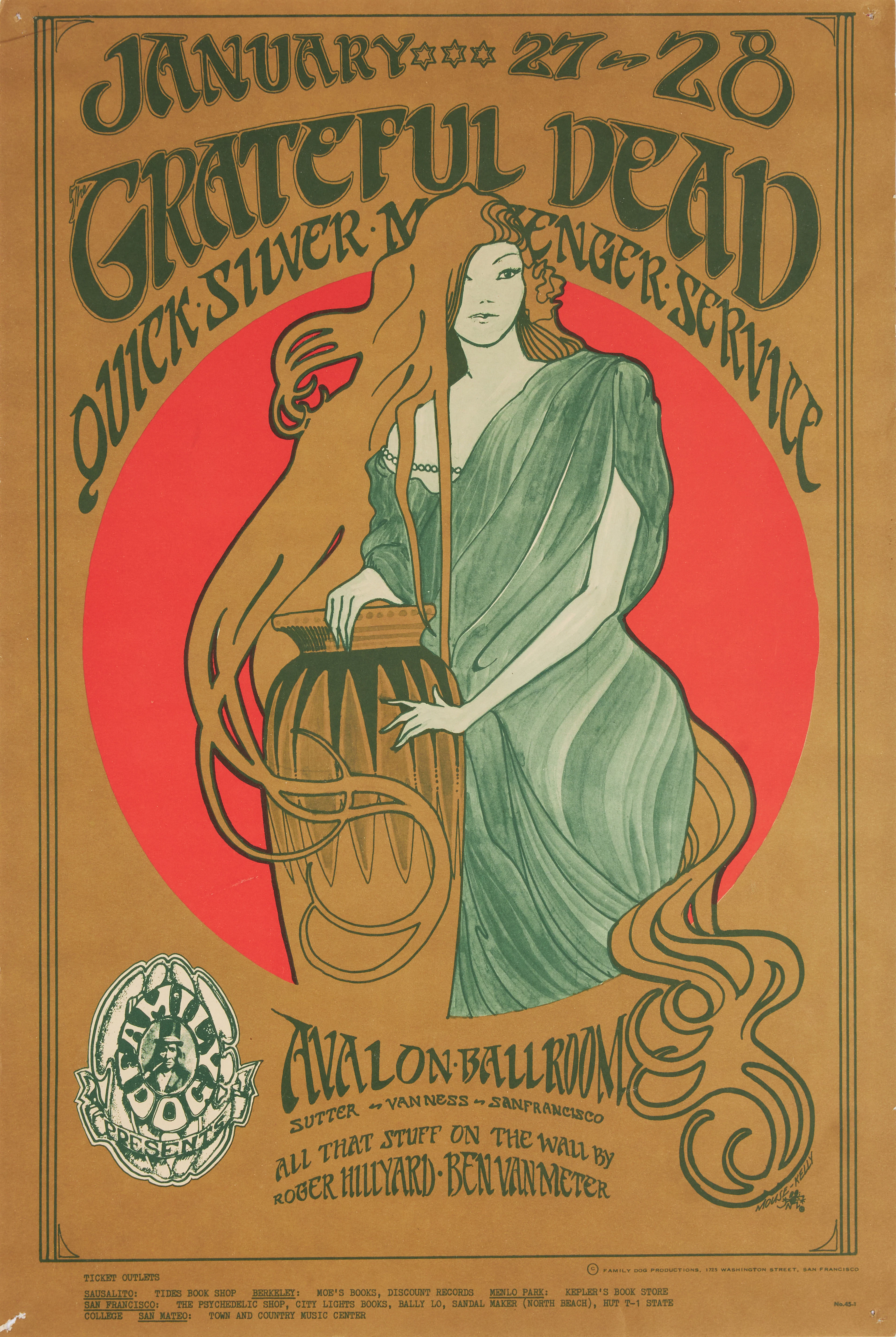 GRATEFUL DEAD, KONSERTAFFISCH, SAN FRANCISCO, 1967.